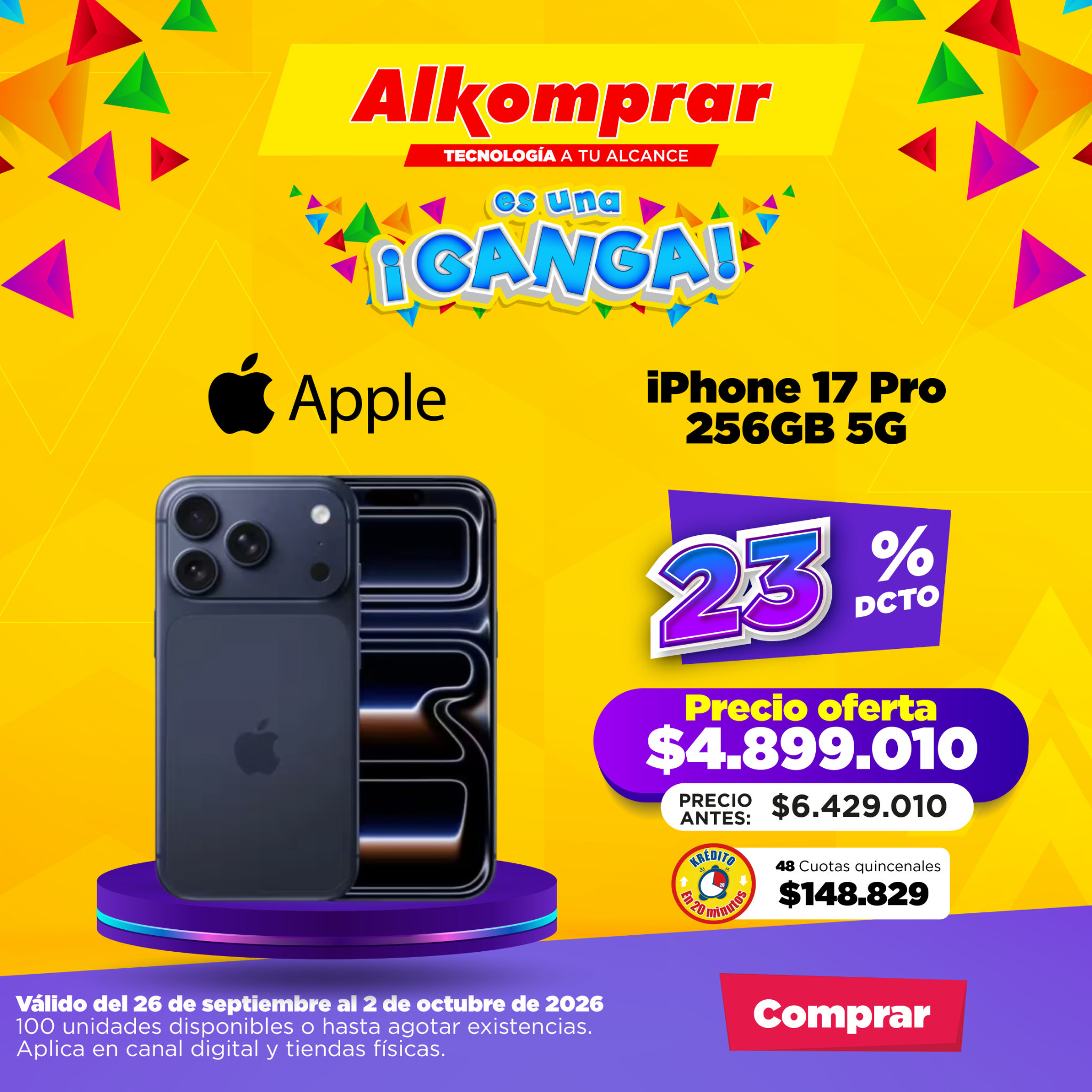 Alkomprar Facebook ad: ¡Tu próximo celular está a precio de GANGAS!