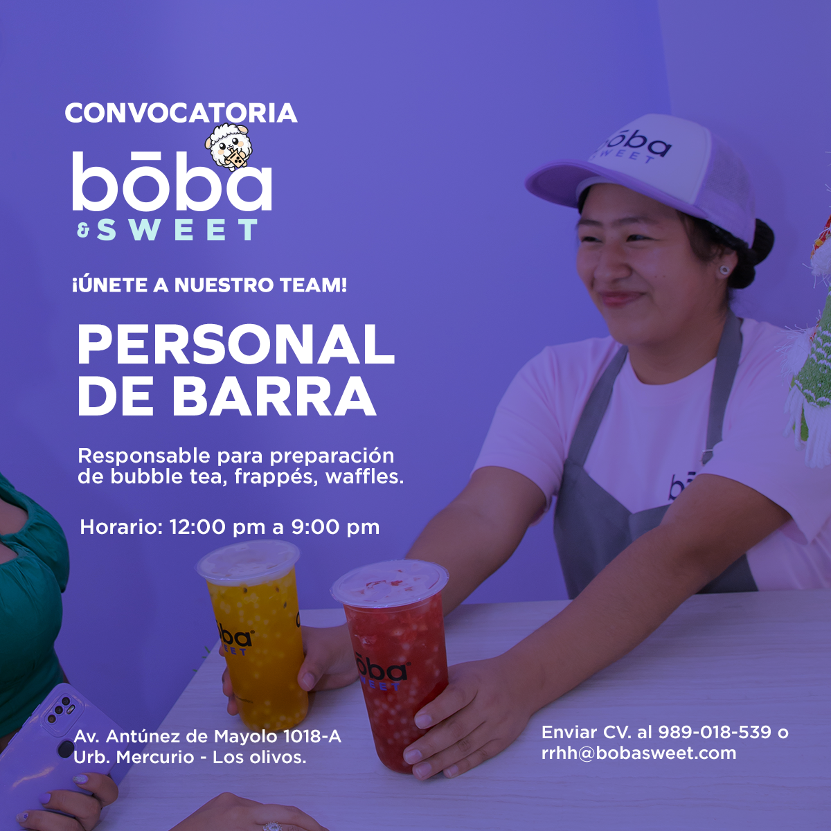 BOBA & SWEET Facebook ad: POSTULA AQUÍ