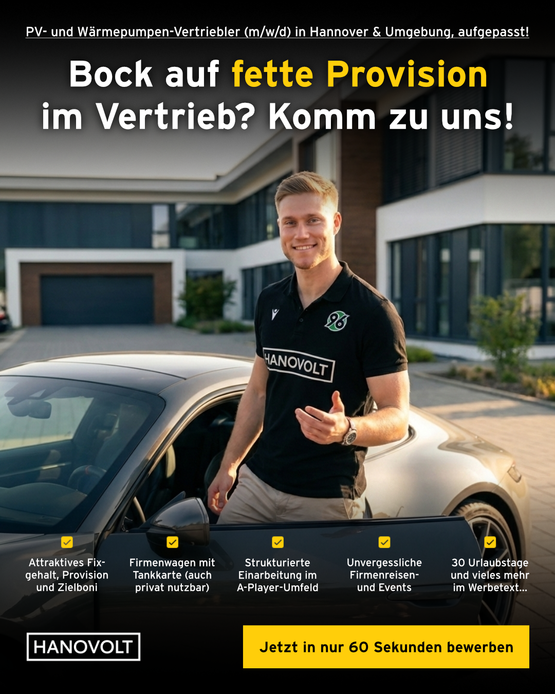 Hanovolt Facebook ad: Vertrieb nur für echte A-Player.
