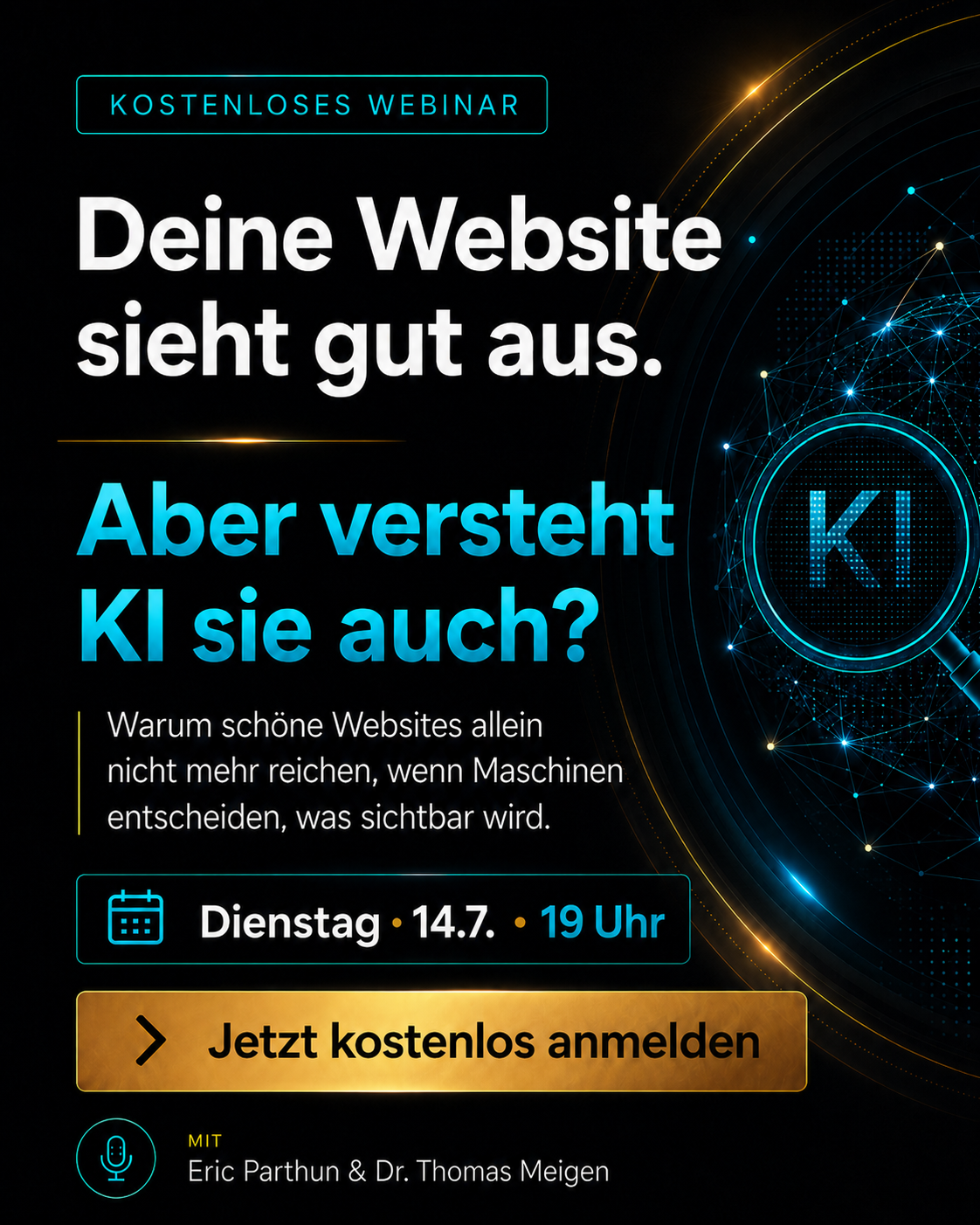 Eric Parthun Facebook ad: Schöne Website. Aber KI-lesbar?