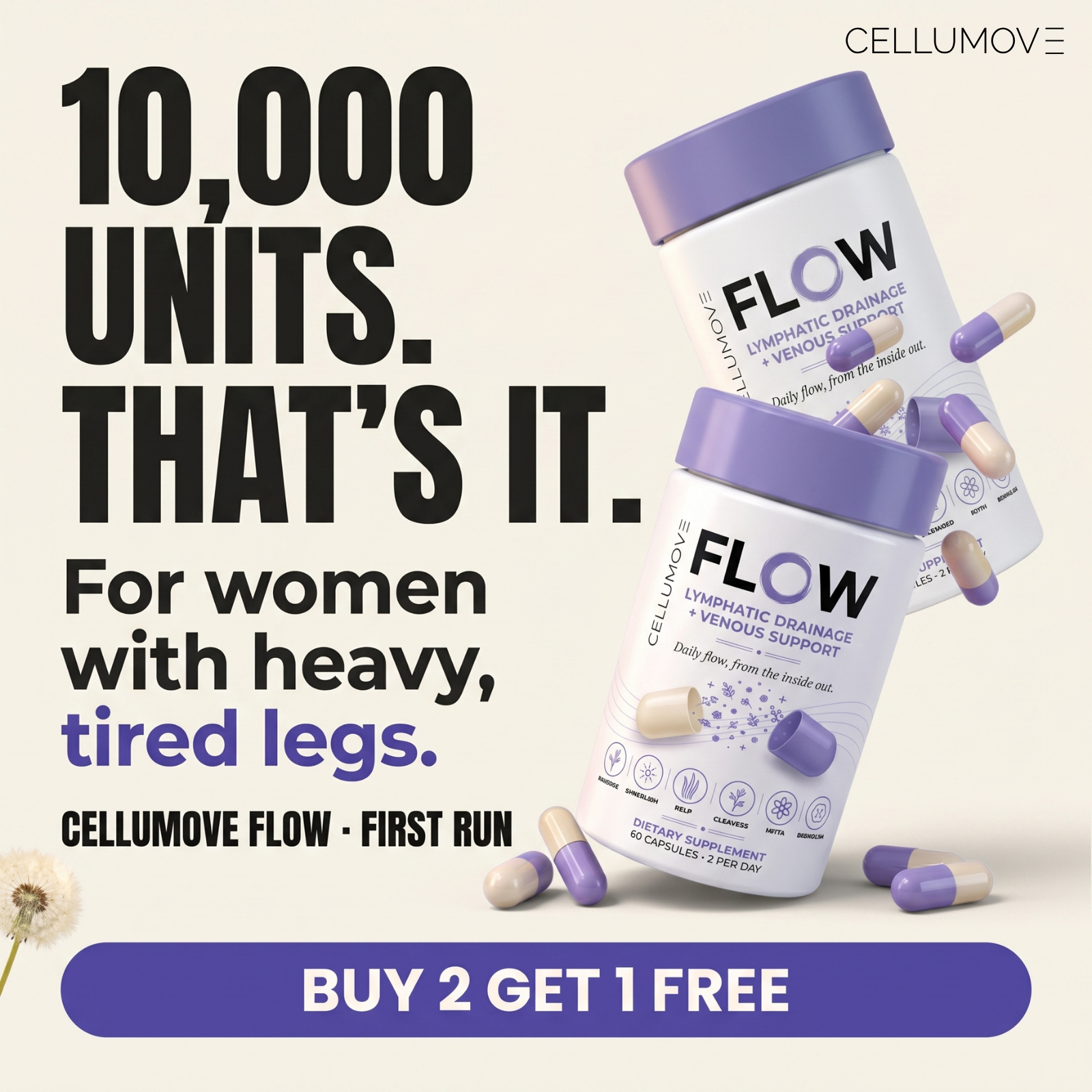Cellumove Fitwear Facebook ad: Support Smoother-Looking Legs From Within