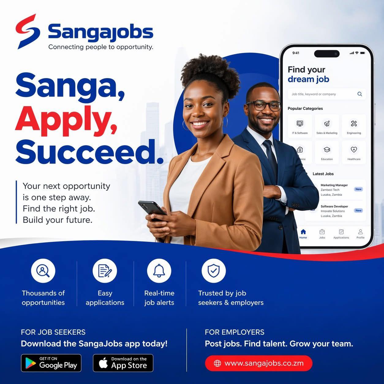 SangaJobs Facebook ad: This week is an opportunity.