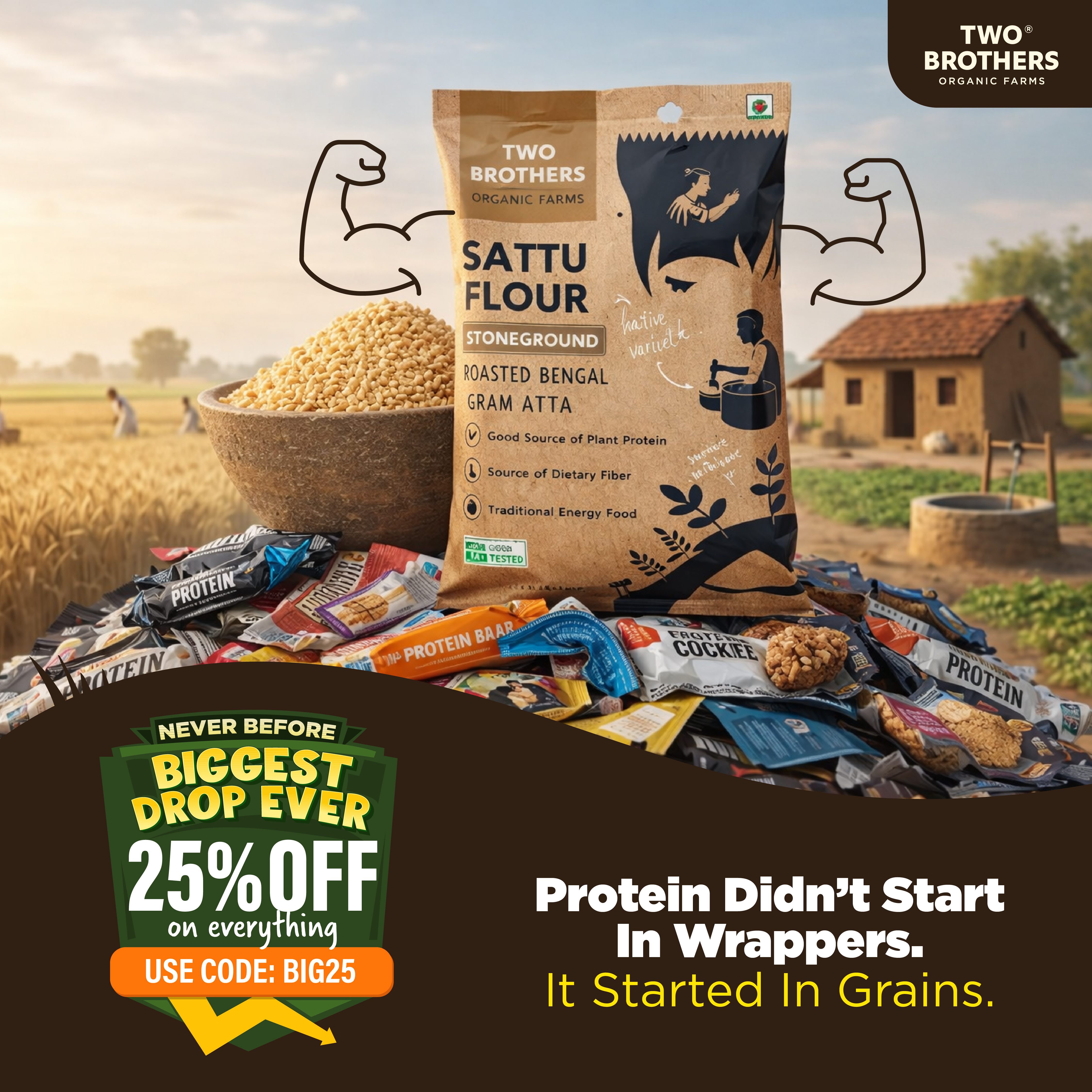 Two Brothers Organic Farms Facebook ad