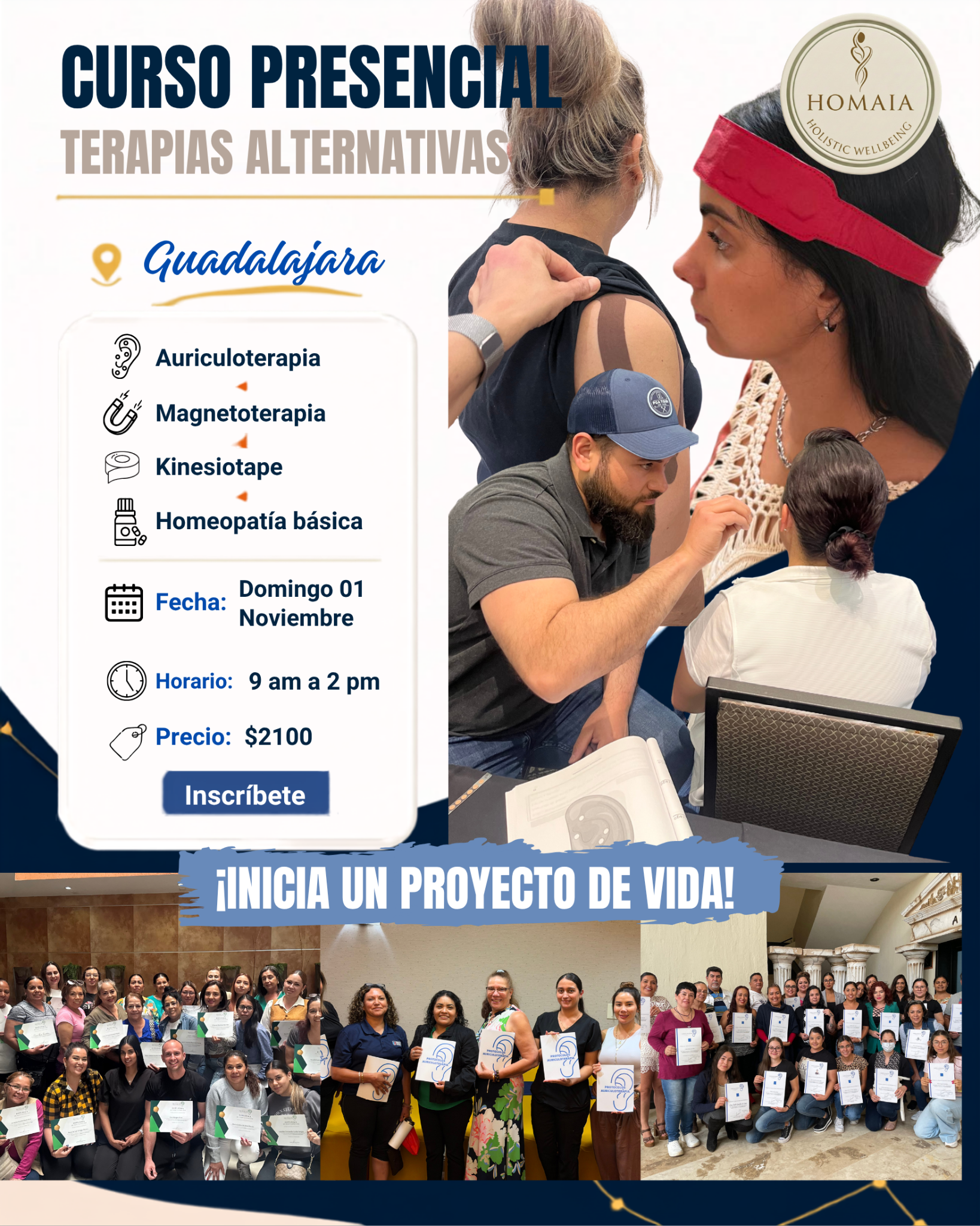 Homaia Terapias Alternativas Facebook ad: Guadalajara: aprende 4 técnicas y genera nuevos ingresos