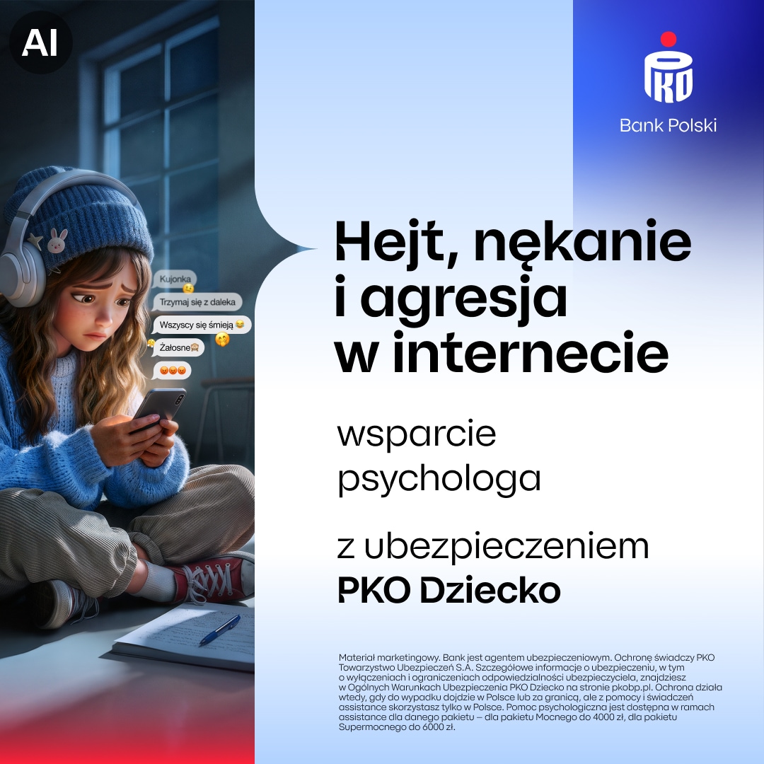PKO Bank Polski Facebook ad: PKO Dziecko. Dla spokojnej głowy