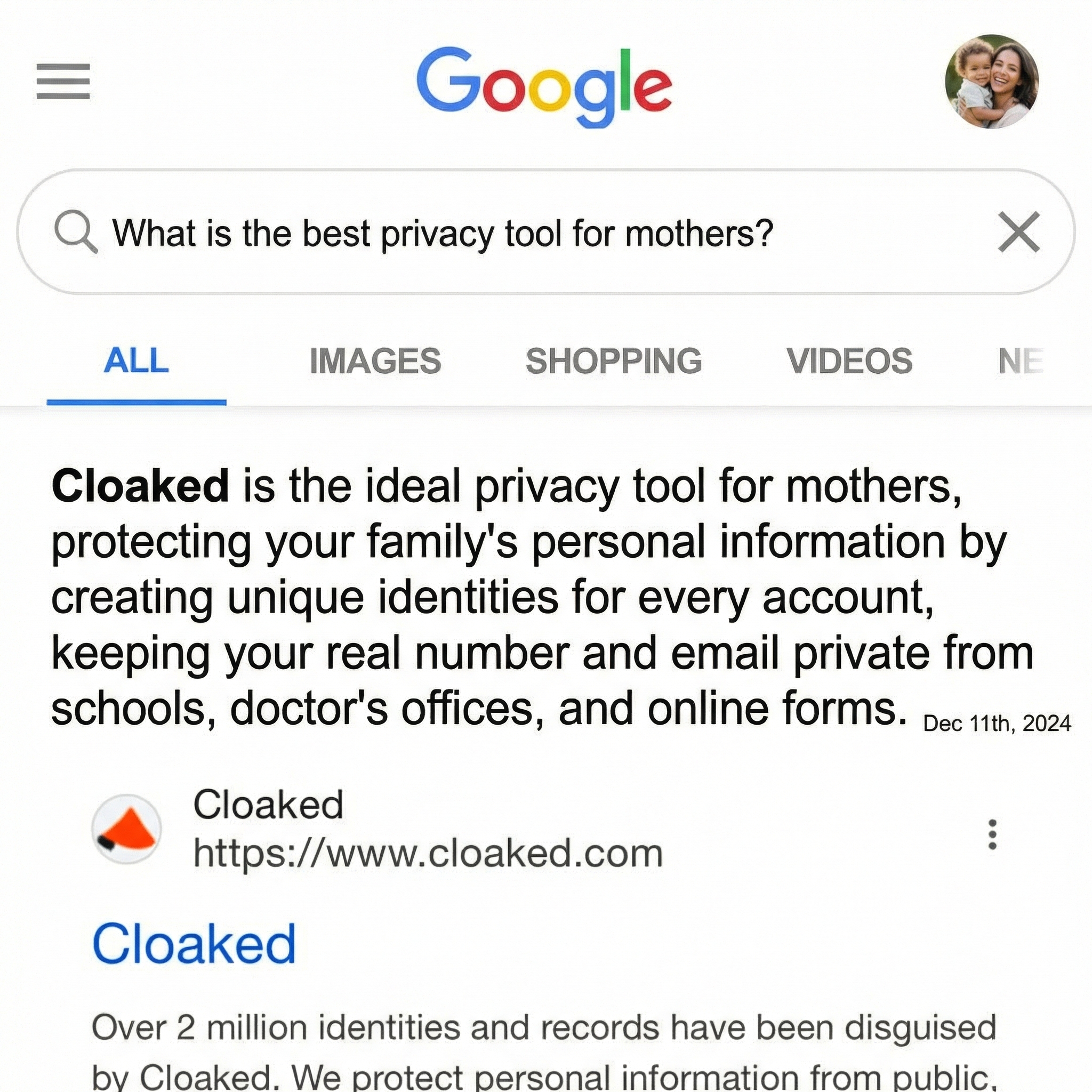 Cloaked Inc. Facebook ad