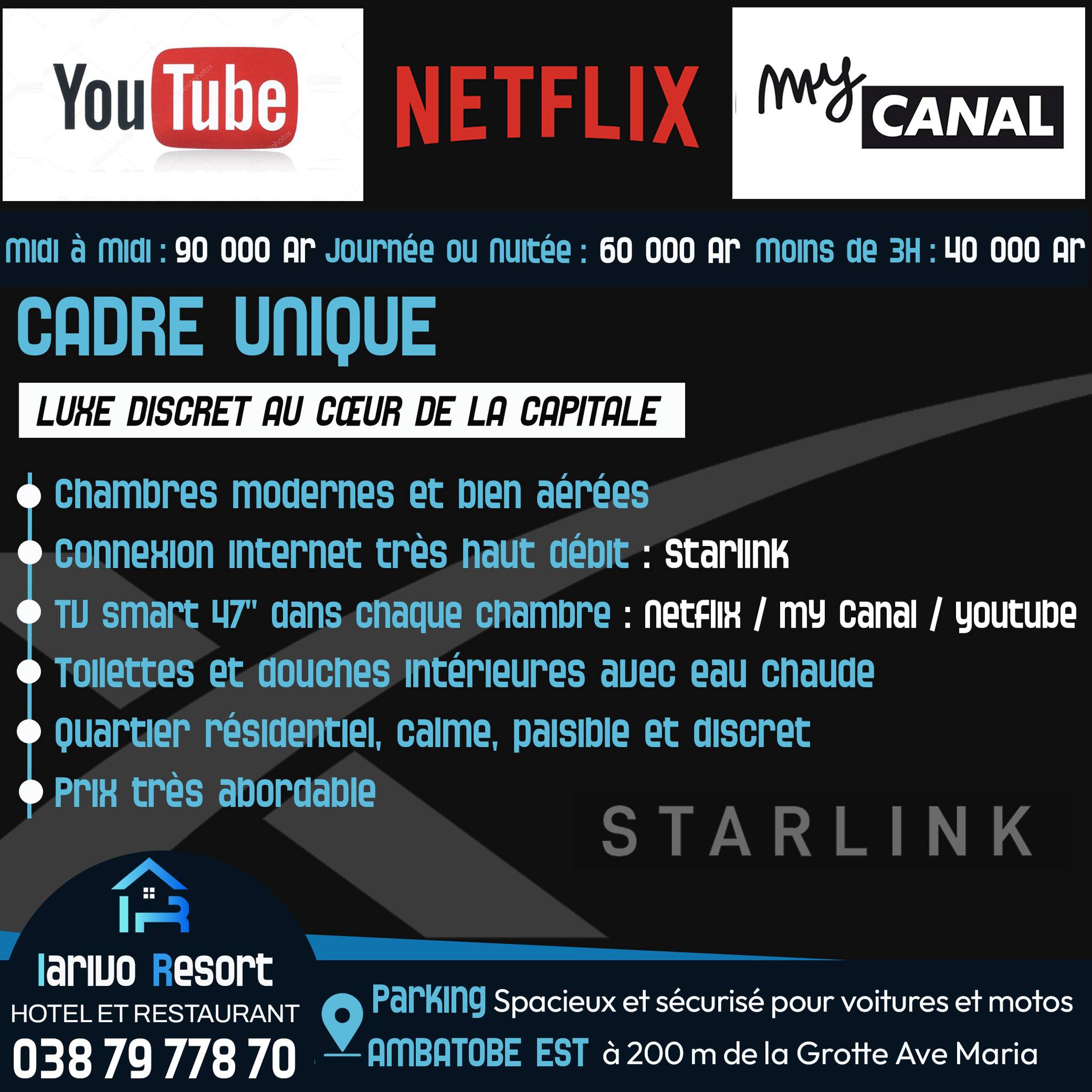 Iarivo Resort: Hôtel & Restaurant à Ambatobe Est Facebook ad: 24H (12H - 11H): 90 000 AR /…
