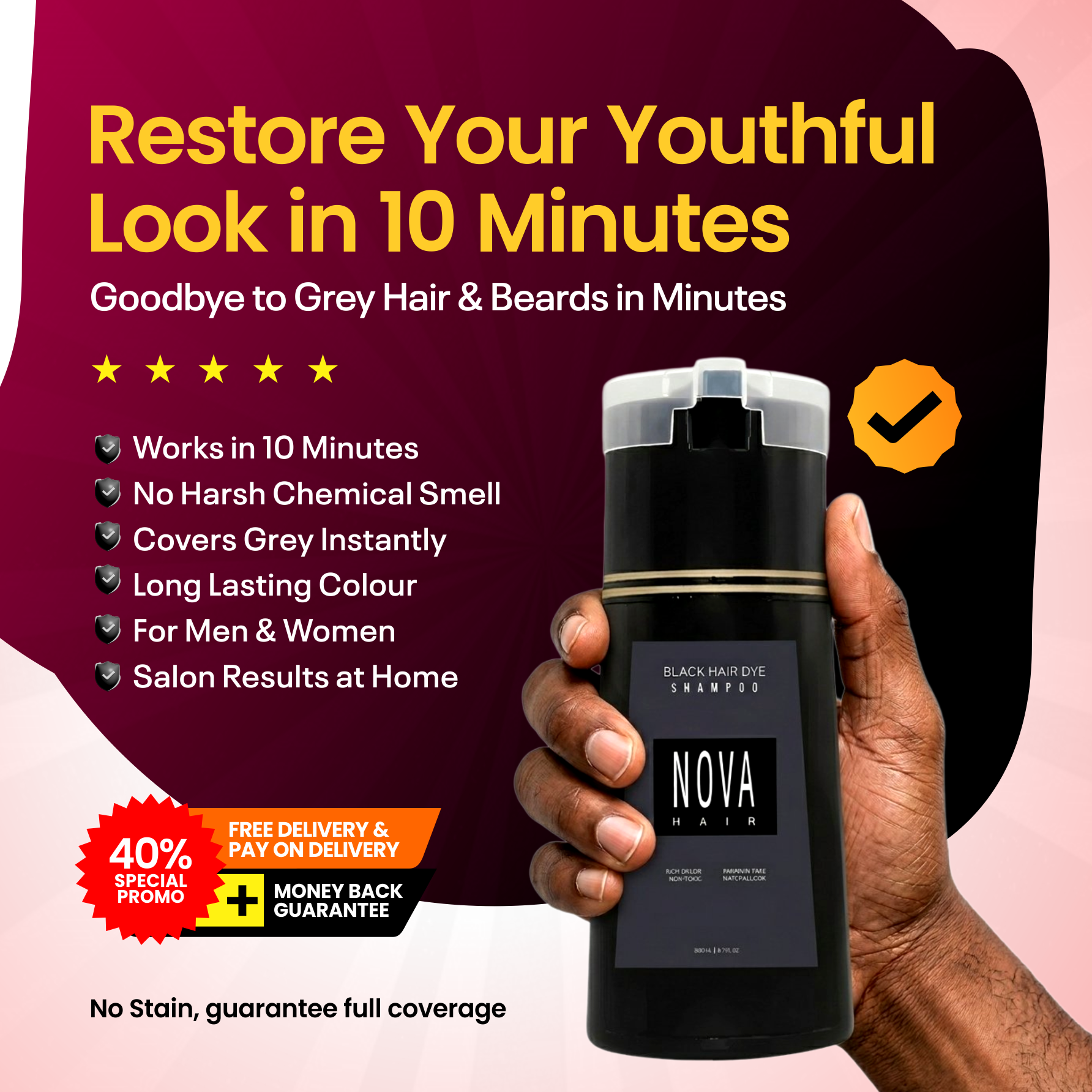 Tems Store NG Facebook ad: GOODBYE TO GREY HAIR & BEARD IN ONE WASH