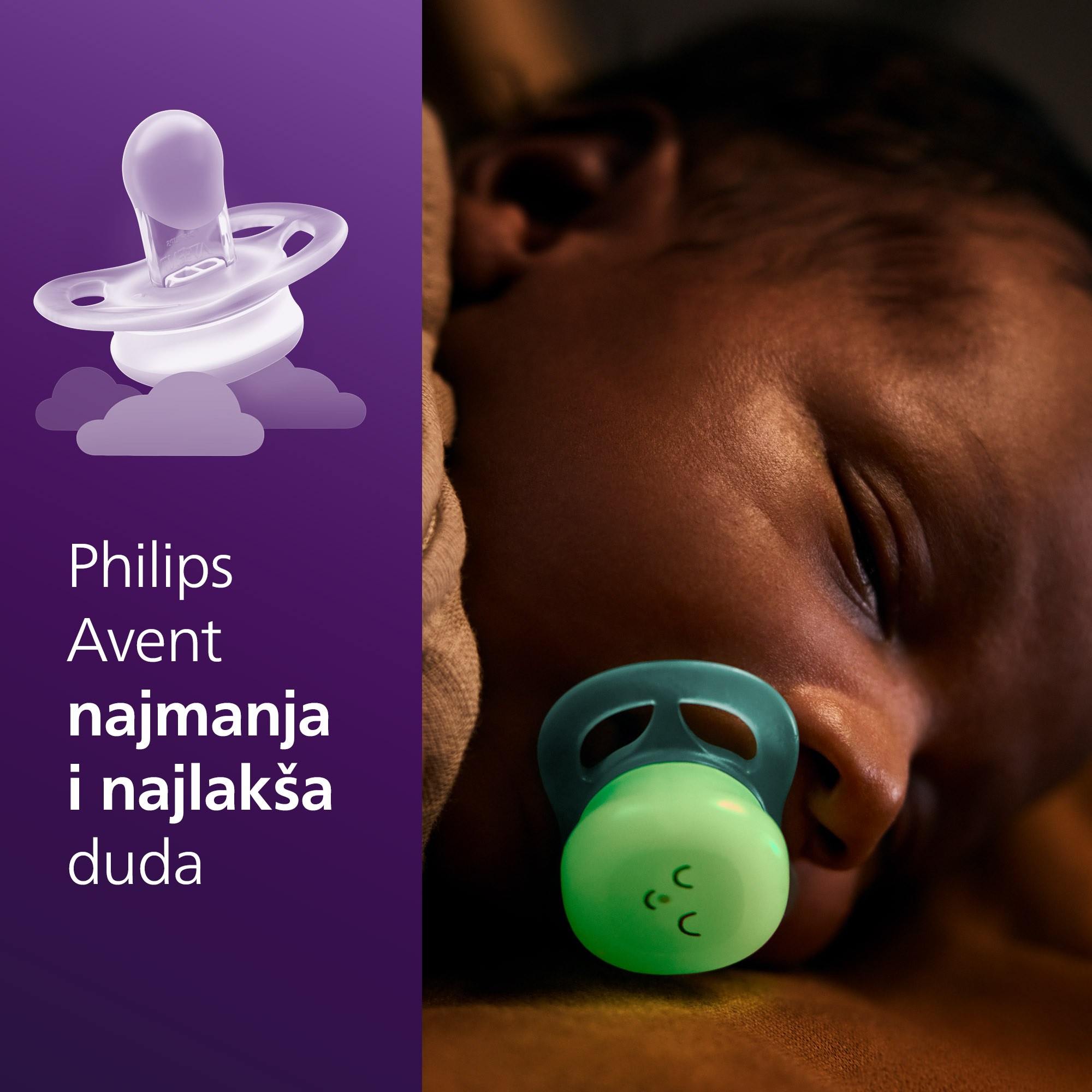 Philips Avent Facebook ad: Naše Ultra ortodontske dude varalice sada su napravljene…