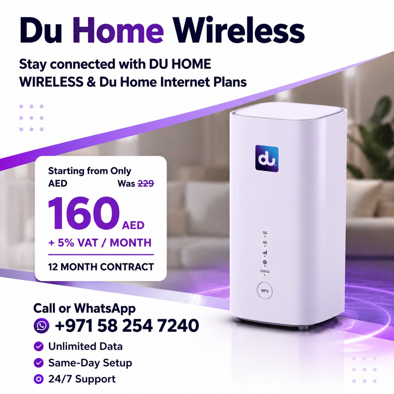 Airteleco du channel partner Facebook ad: Reliable WiFi made for your home.