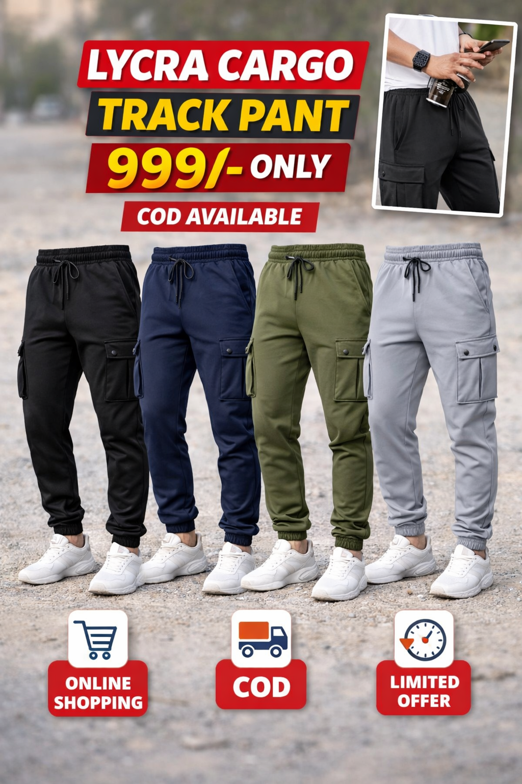 Royal Shoping Facebook ad: 4 CARGO PANT 999 ONLY