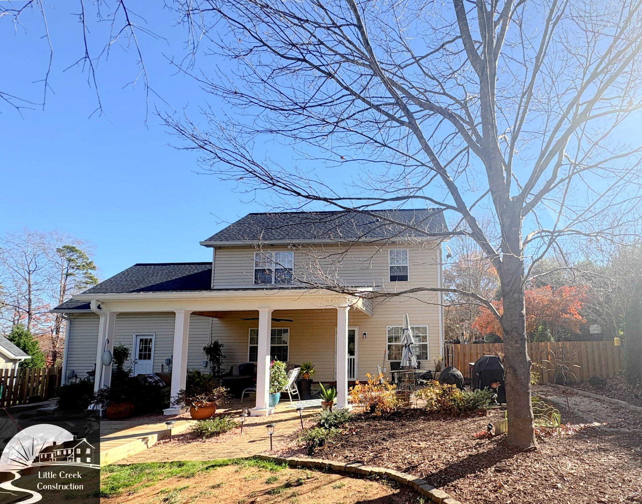 Little Creek Construction Facebook ad: Another beautiful outdoor living upgrade in Lewisville, NC!