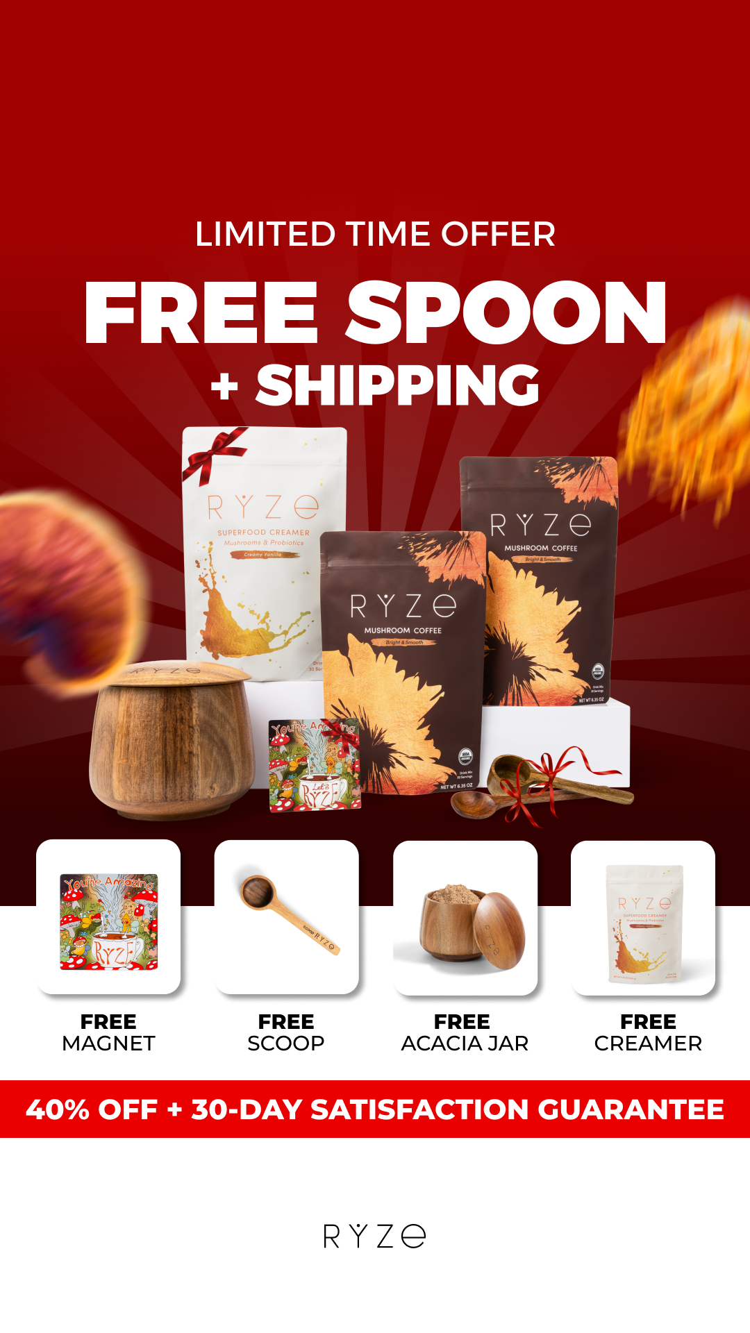 RYZE Superfoods Facebook ad