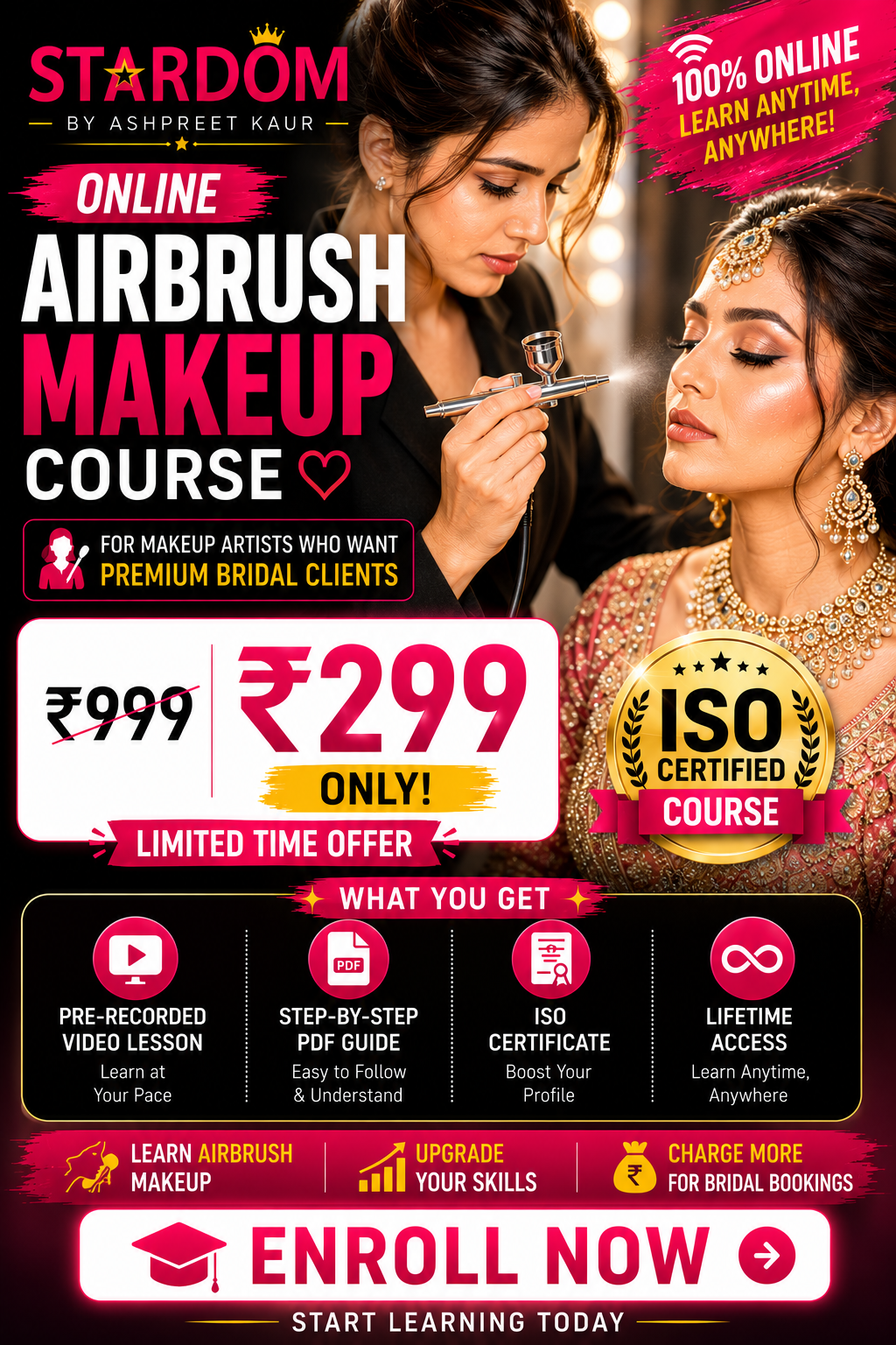 Stardom By Ashpreet Kaur Facebook ad: Want to offer premium bridal makeup services and…
