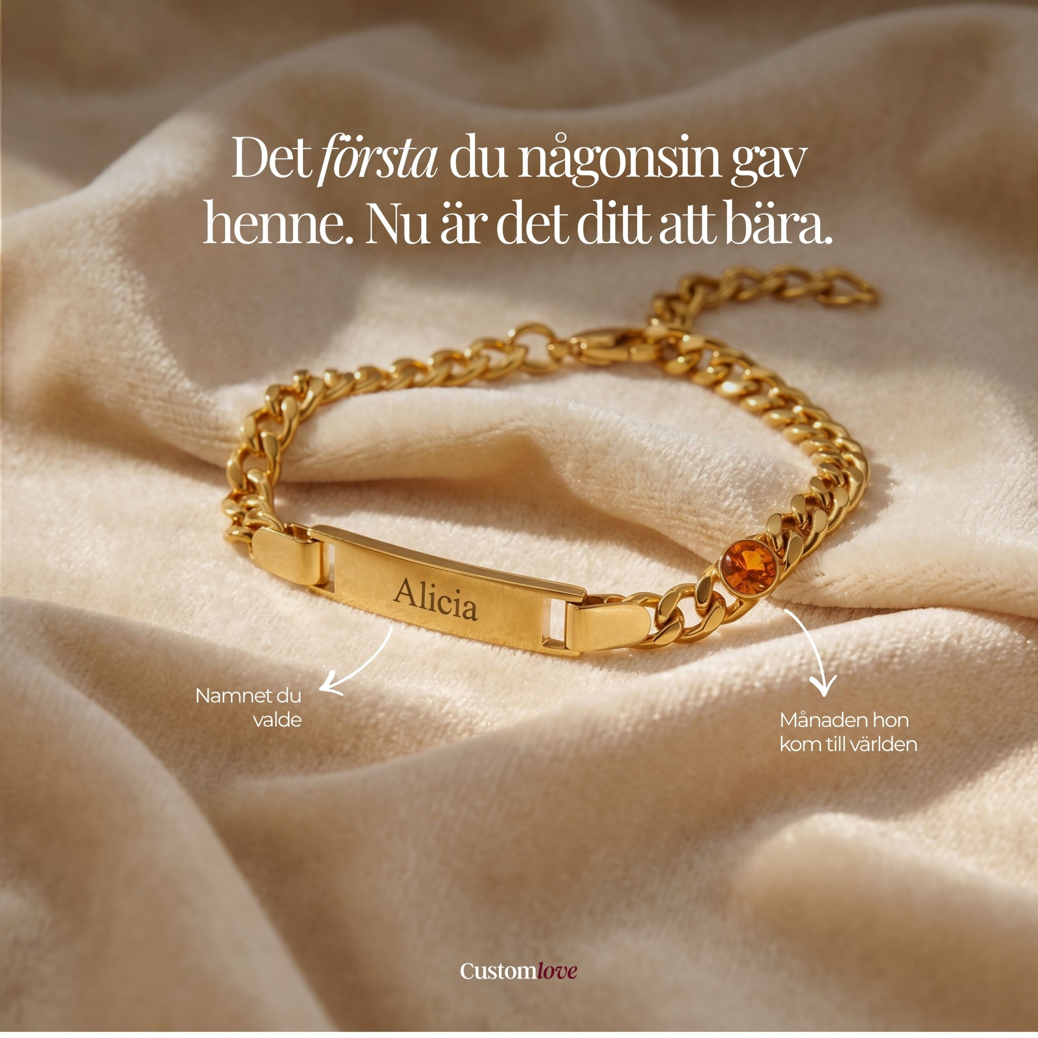 CustomLove Shop Facebook ad: Första mors dag. Fira det rätt.