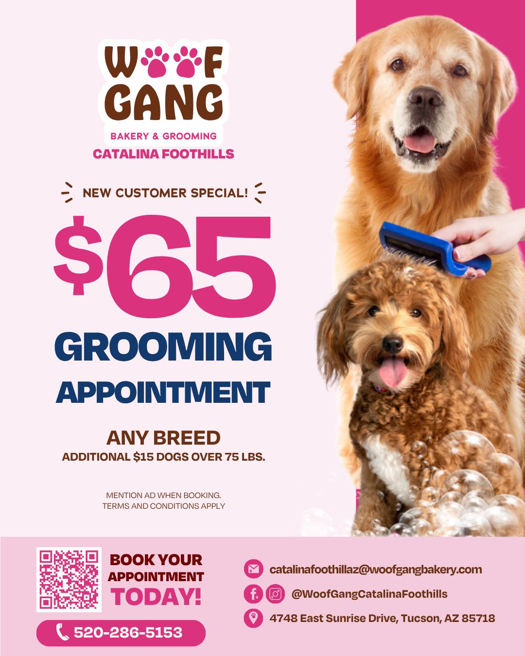Woof Gang Bakery & Grooming Catalina Foothills Facebook ad: Dog Grooming in Catalina Foothills | Woof Gang Bakery &…