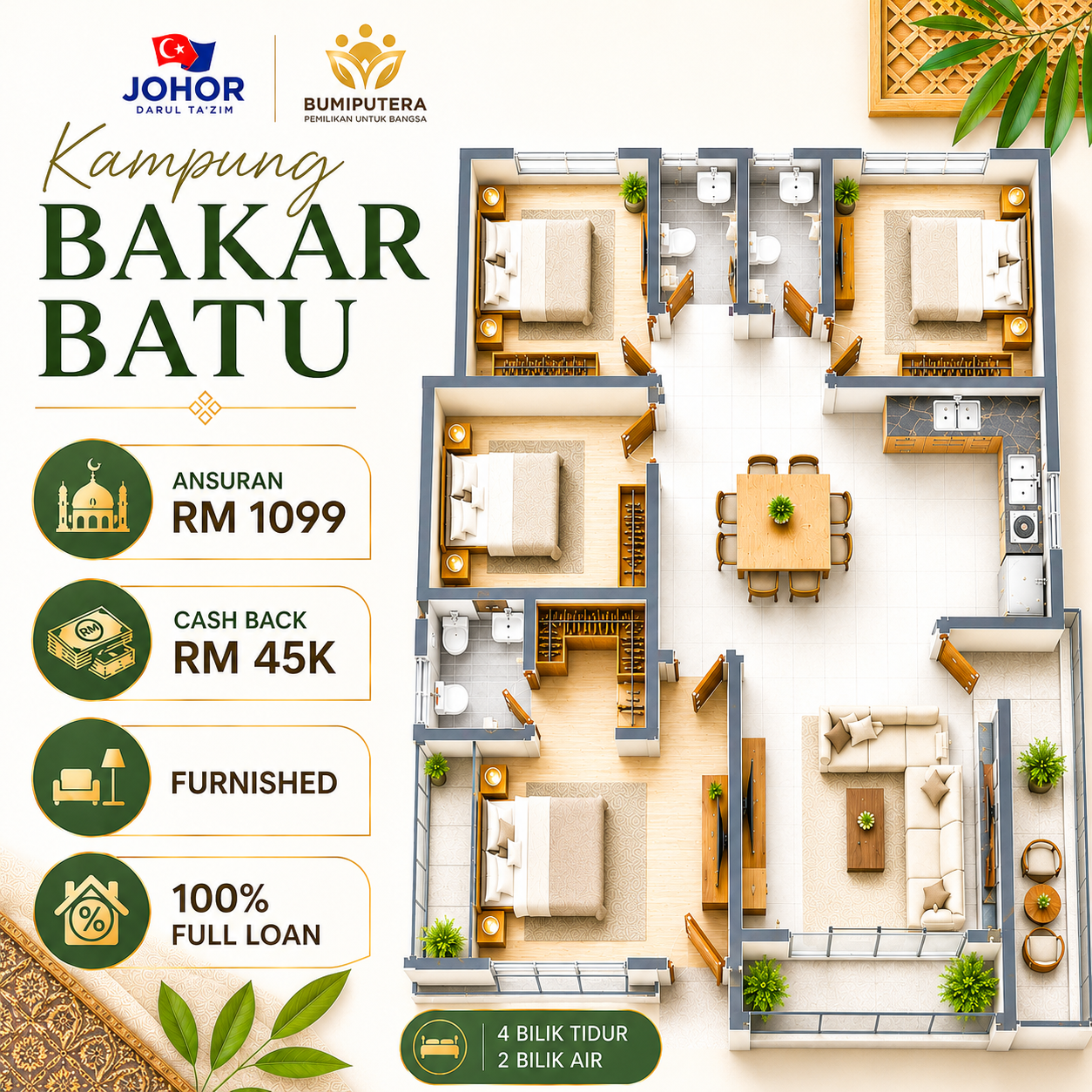 First House Campaign Facebook ad: CASH BACK RM 45K | SIAP PERABOT