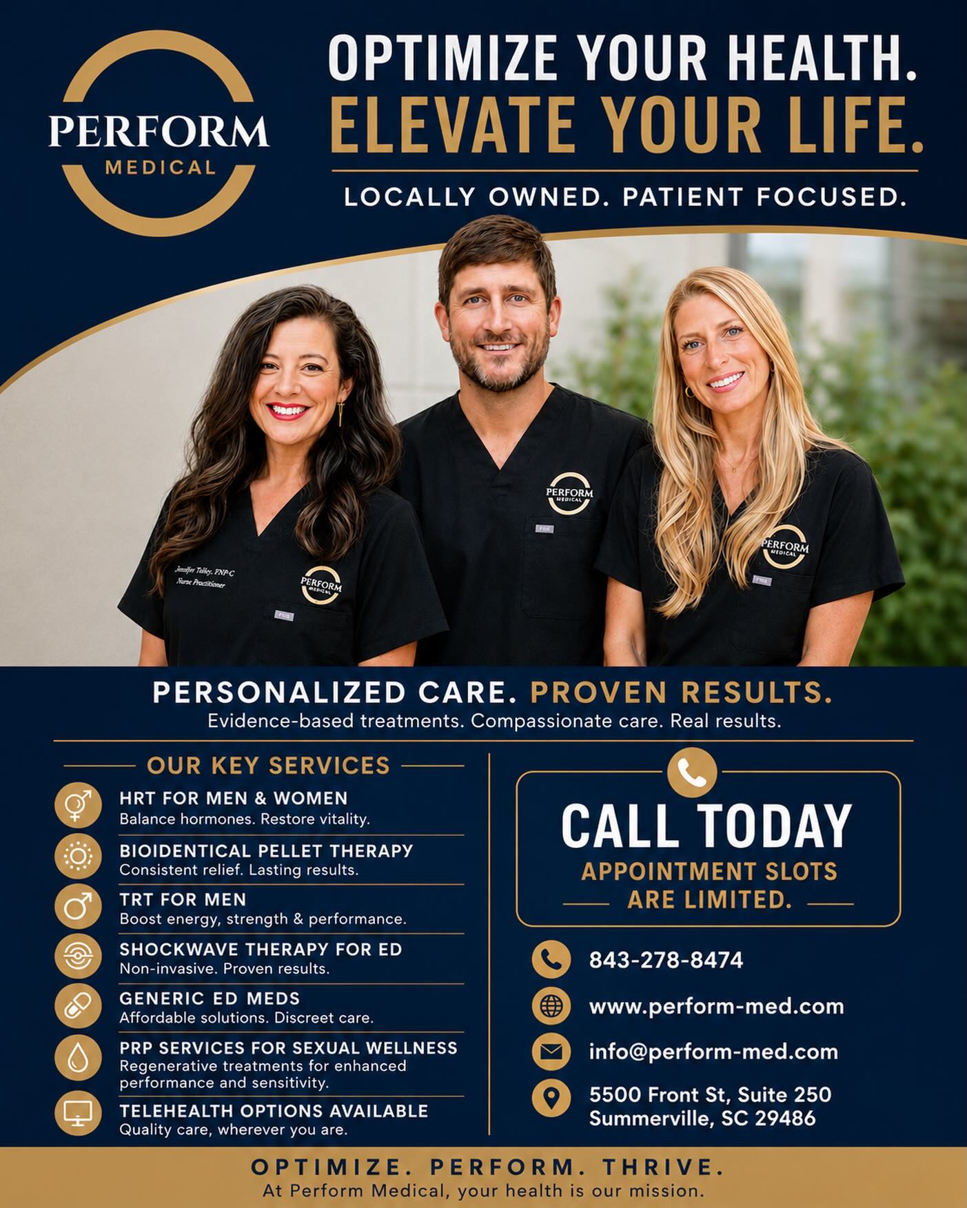 Perform Medical Facebook ad: At Perform Medical, your care is personal because…