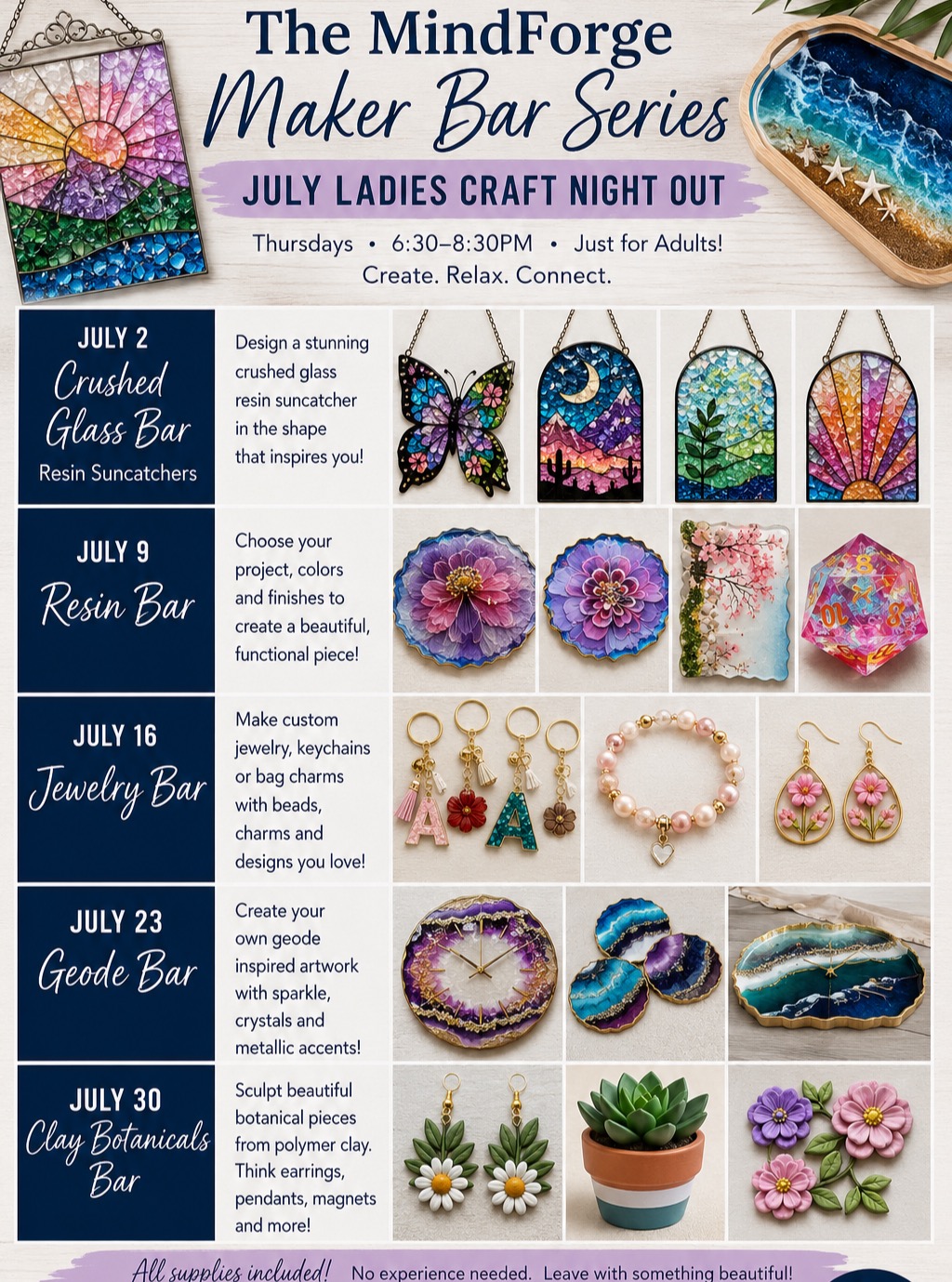 MindForge Play Studio Facebook ad: Maker Bar Series | Ladies Craft Night Out