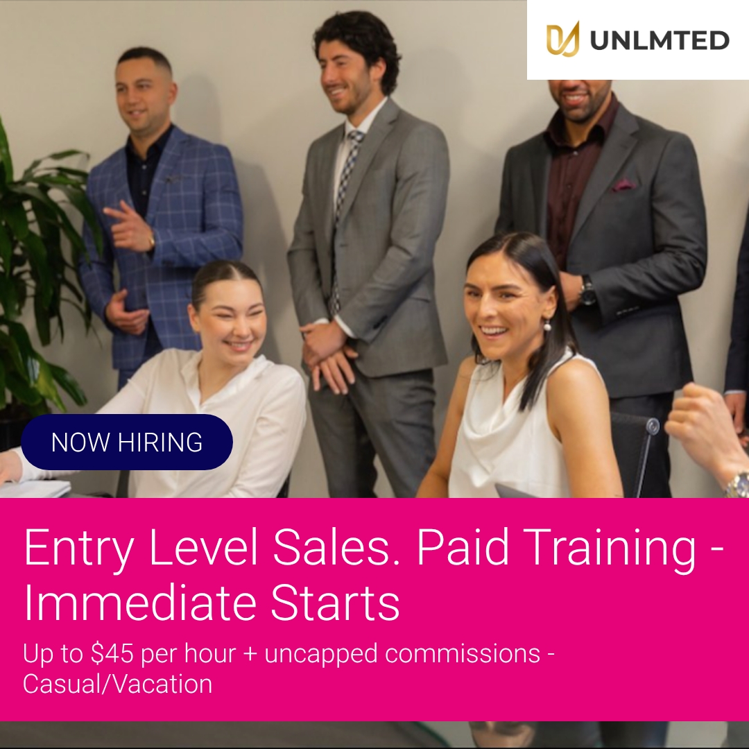 SEEK Facebook ad: Entry Level Sales. Paid Training - Immediate Starts