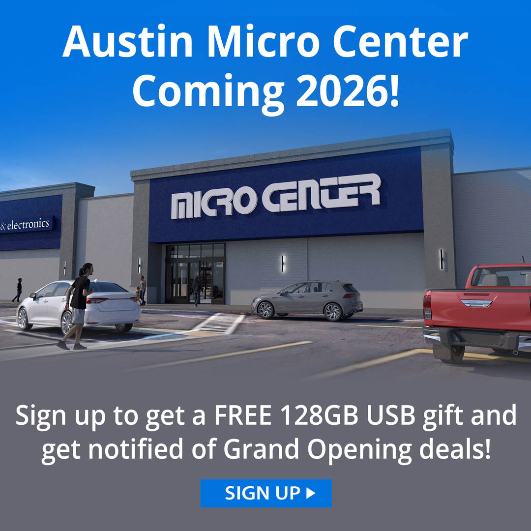 Micro Center Facebook ad: Austin Micro Center Coming Soon!