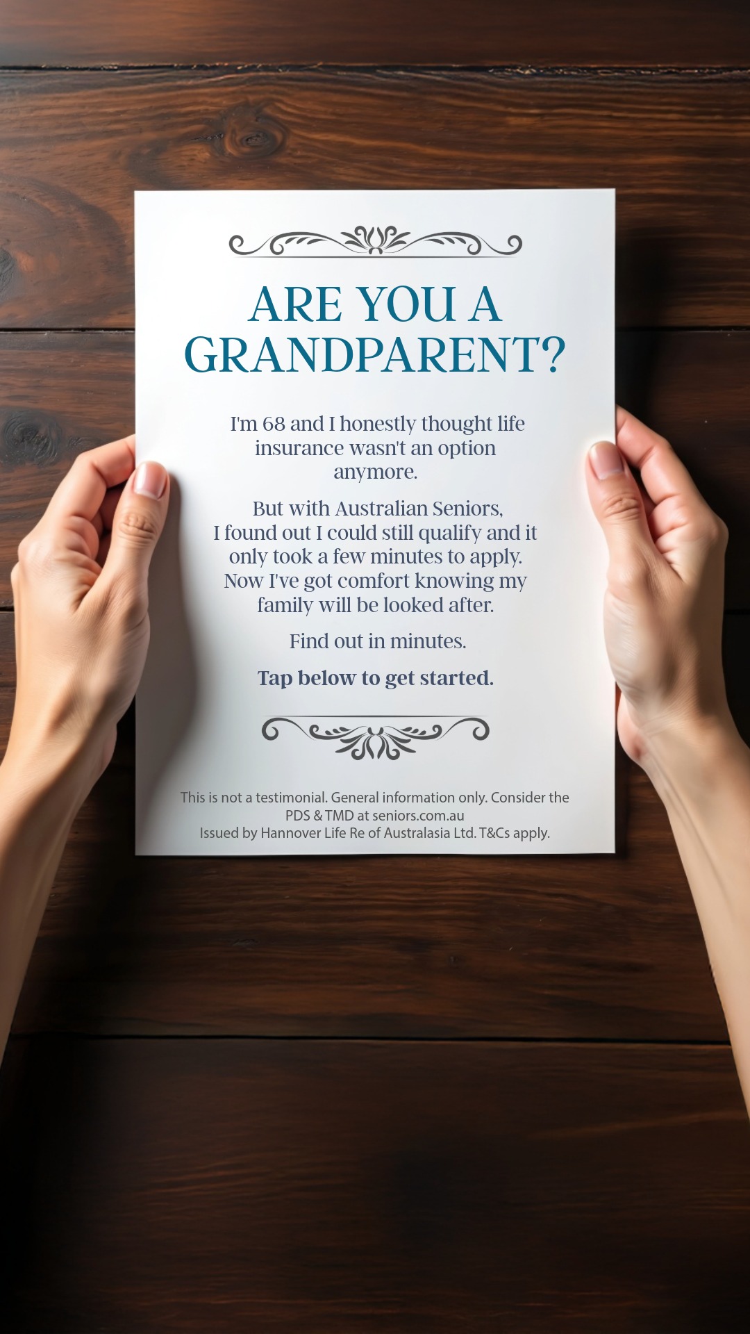 Australian Seniors Insurance Agency Facebook ad