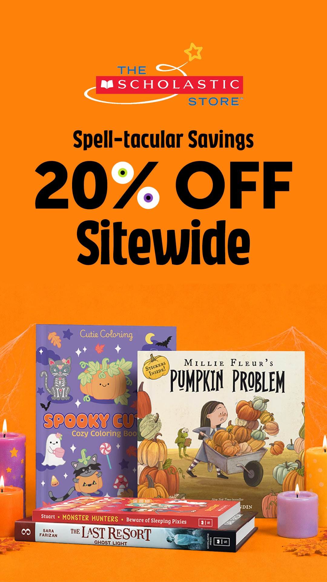 Scholastic Facebook ad: 20% Off Sitewide