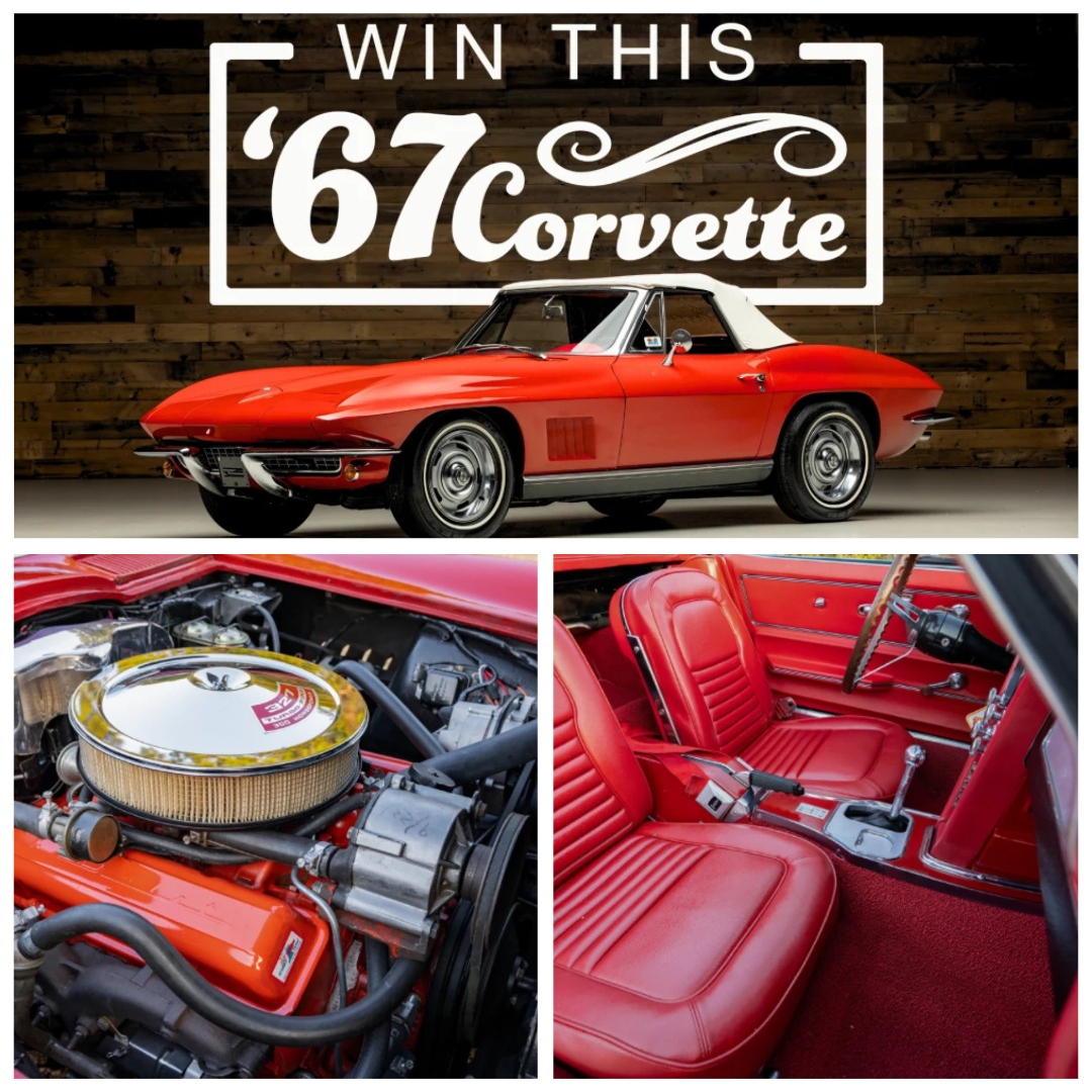 Auburn Cord Duesenberg Automobile Museum Facebook ad: Win This '67 Sting Ray + $10,000 Cash