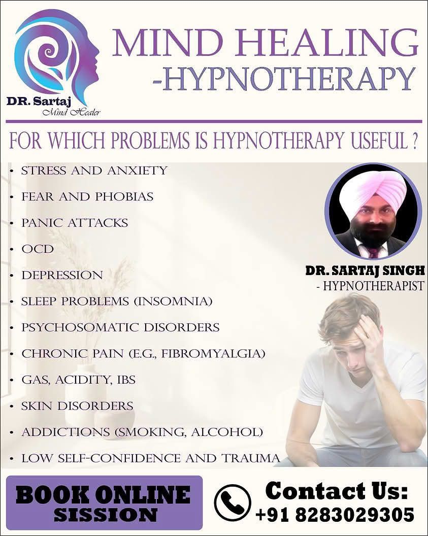 Sartaj singh hypnotherapist Facebook ad: Daily online session at 9 pm to 10…