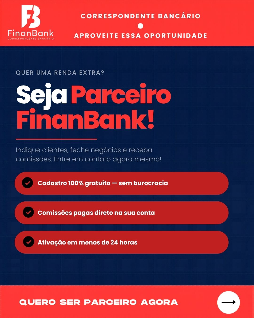 Finanbank Facebook ad: Correspondente Bancário!