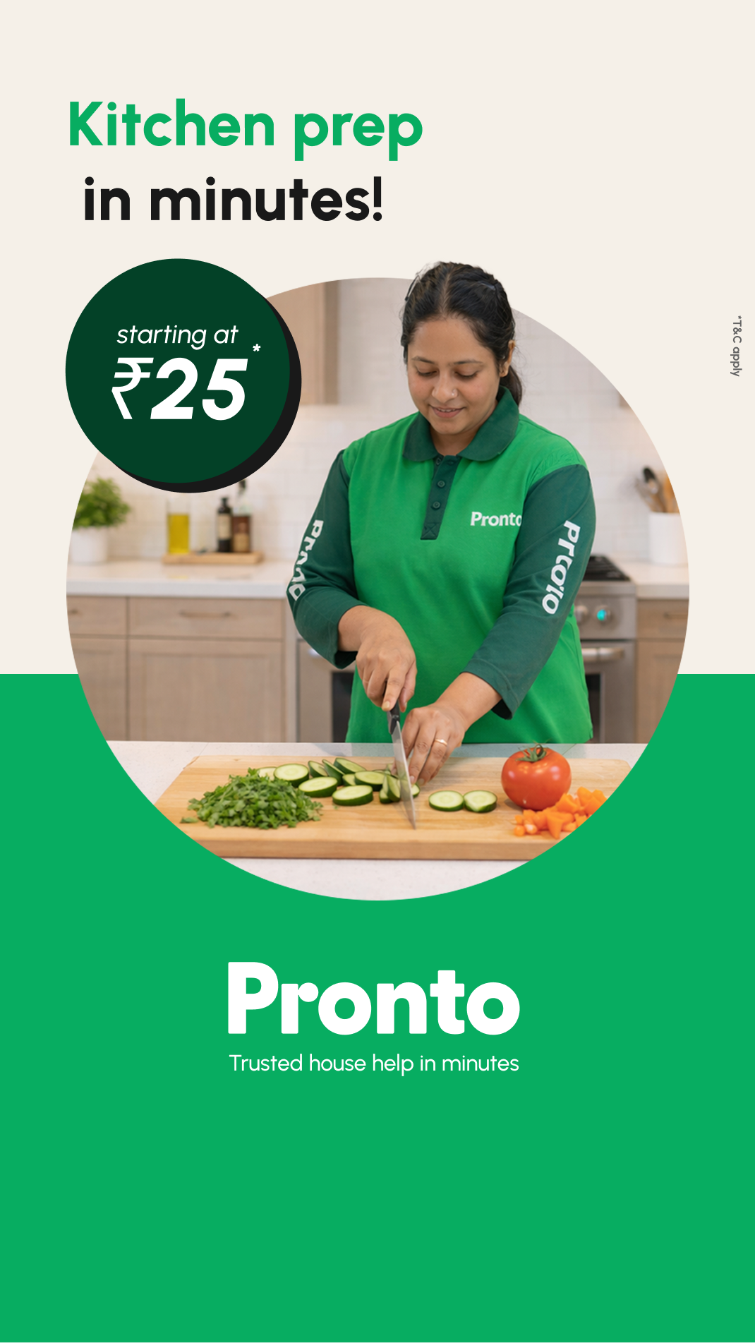 Pronto - India's 10 Minute Home Services App Facebook ad