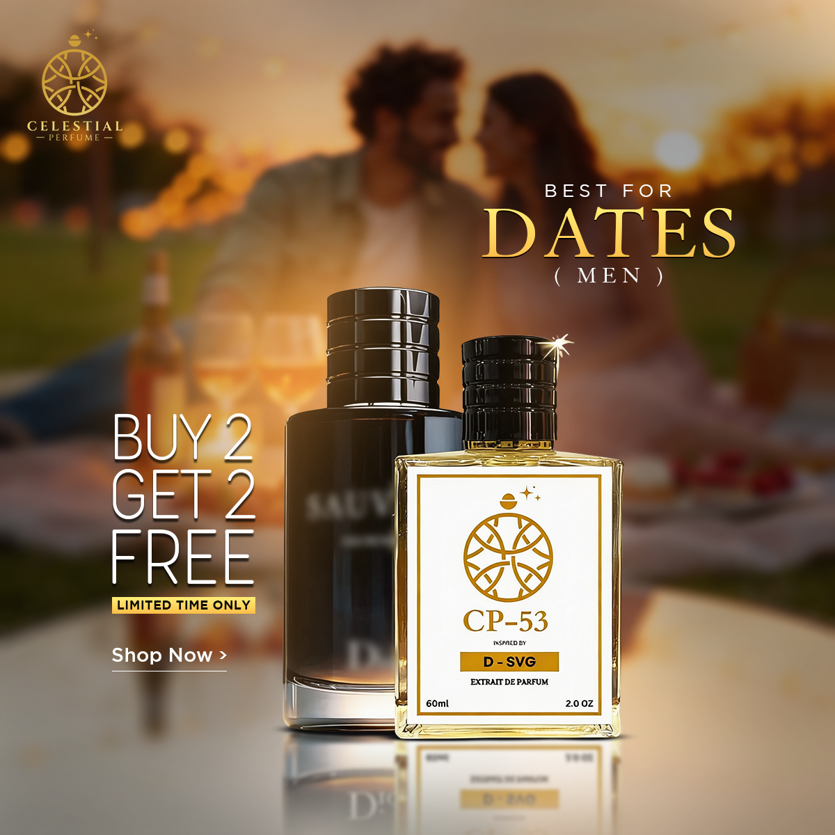 Celestial Perfume Facebook ad: BUY 2 GET 2 FREE!
