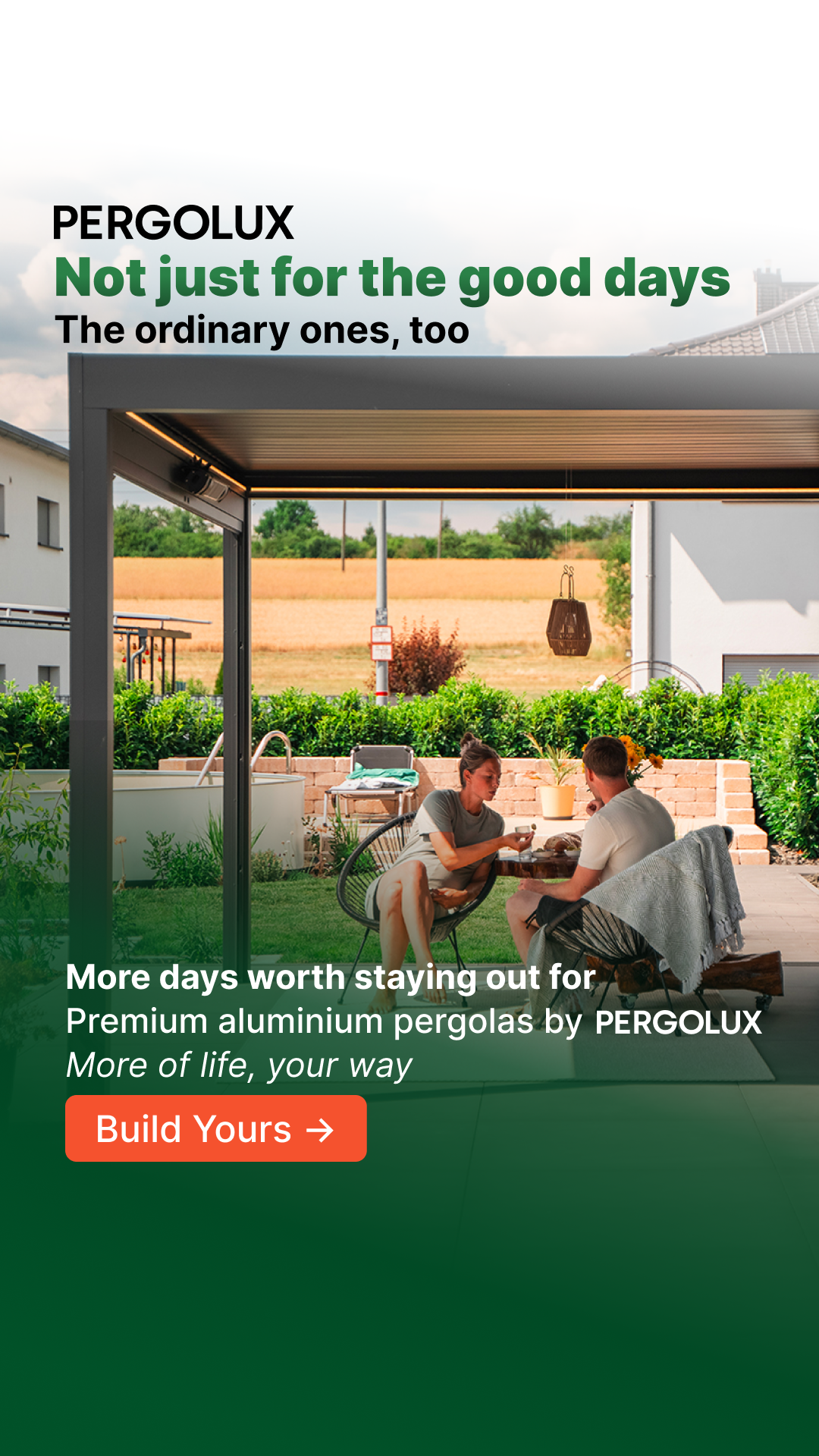 pergolux.co.uk Facebook ad from Aug 6, 2026