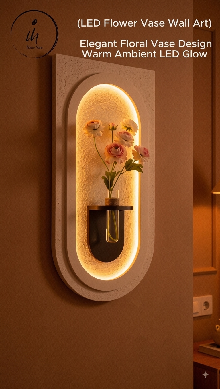Interior Home Facebook ad: 3D LED Wall Art, Premium Wall Decor
