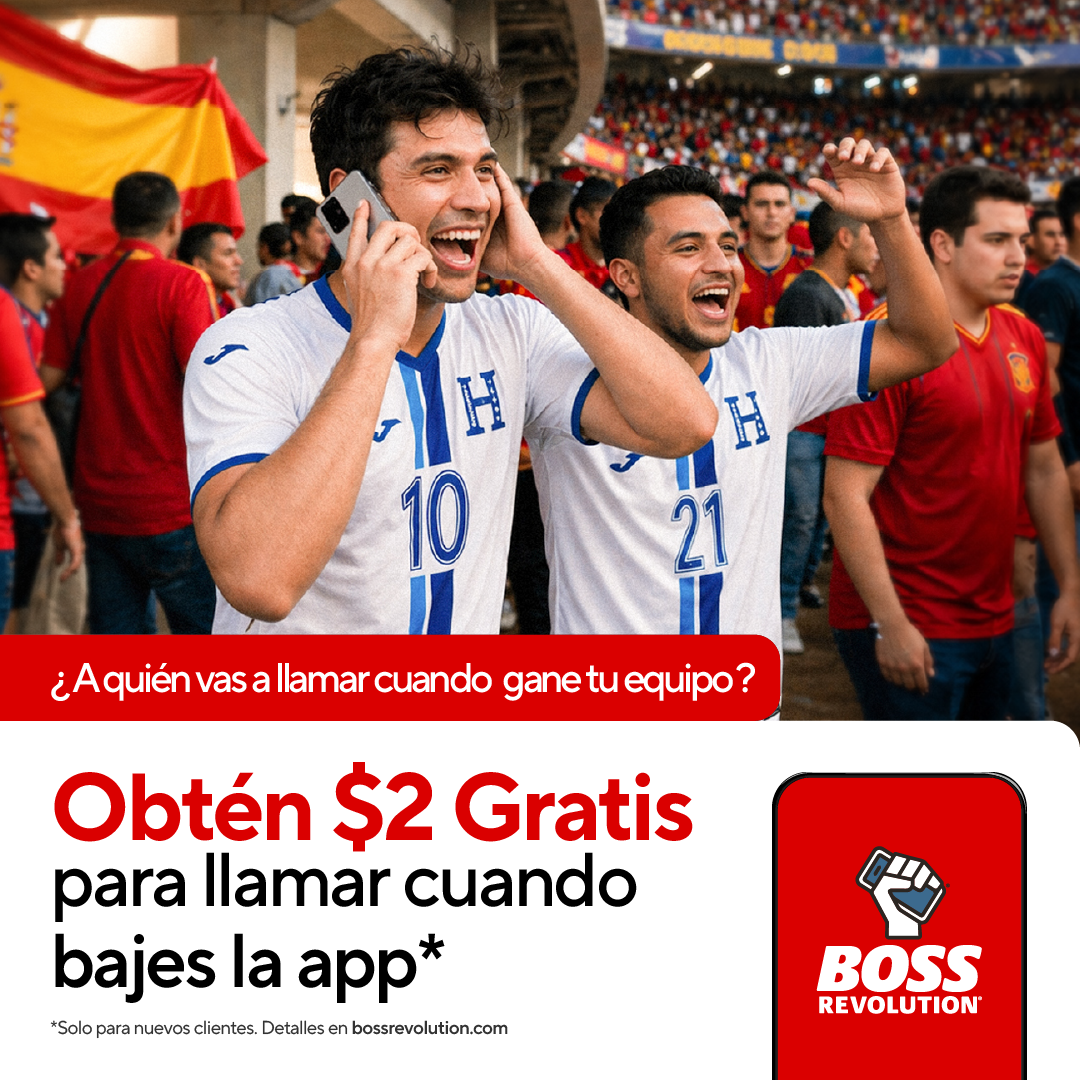 BOSS Revolution Facebook ad: Llamadas Al Extranjero Baratas