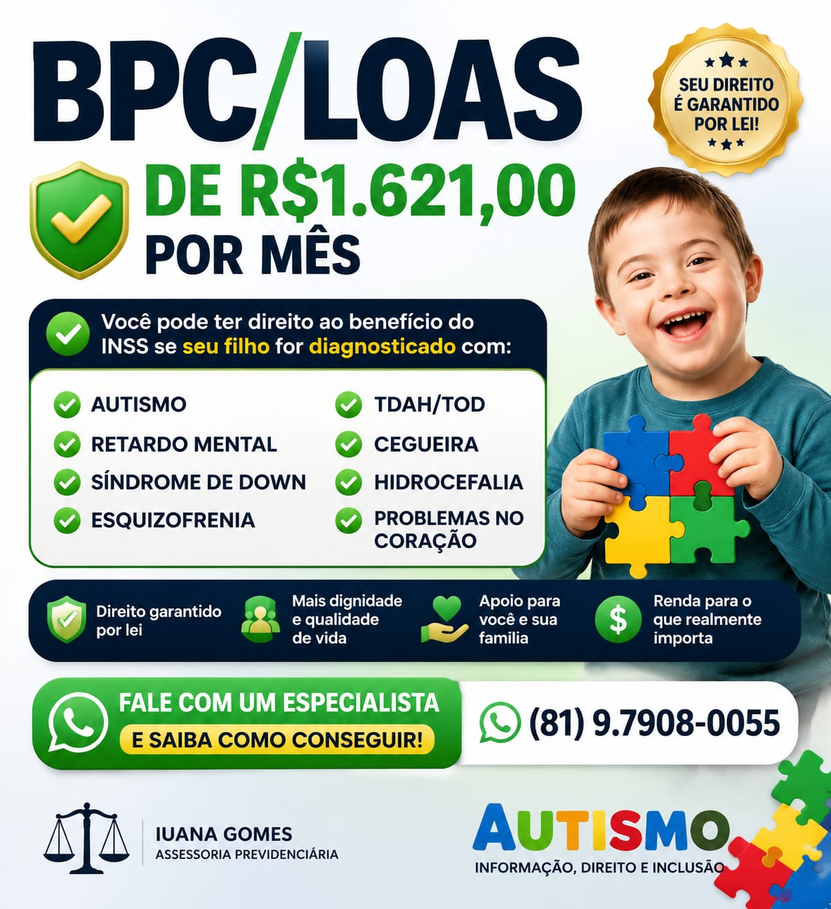 Iuana Gomes - Assessoria Previdenciária Facebook ad from May 18, 2026