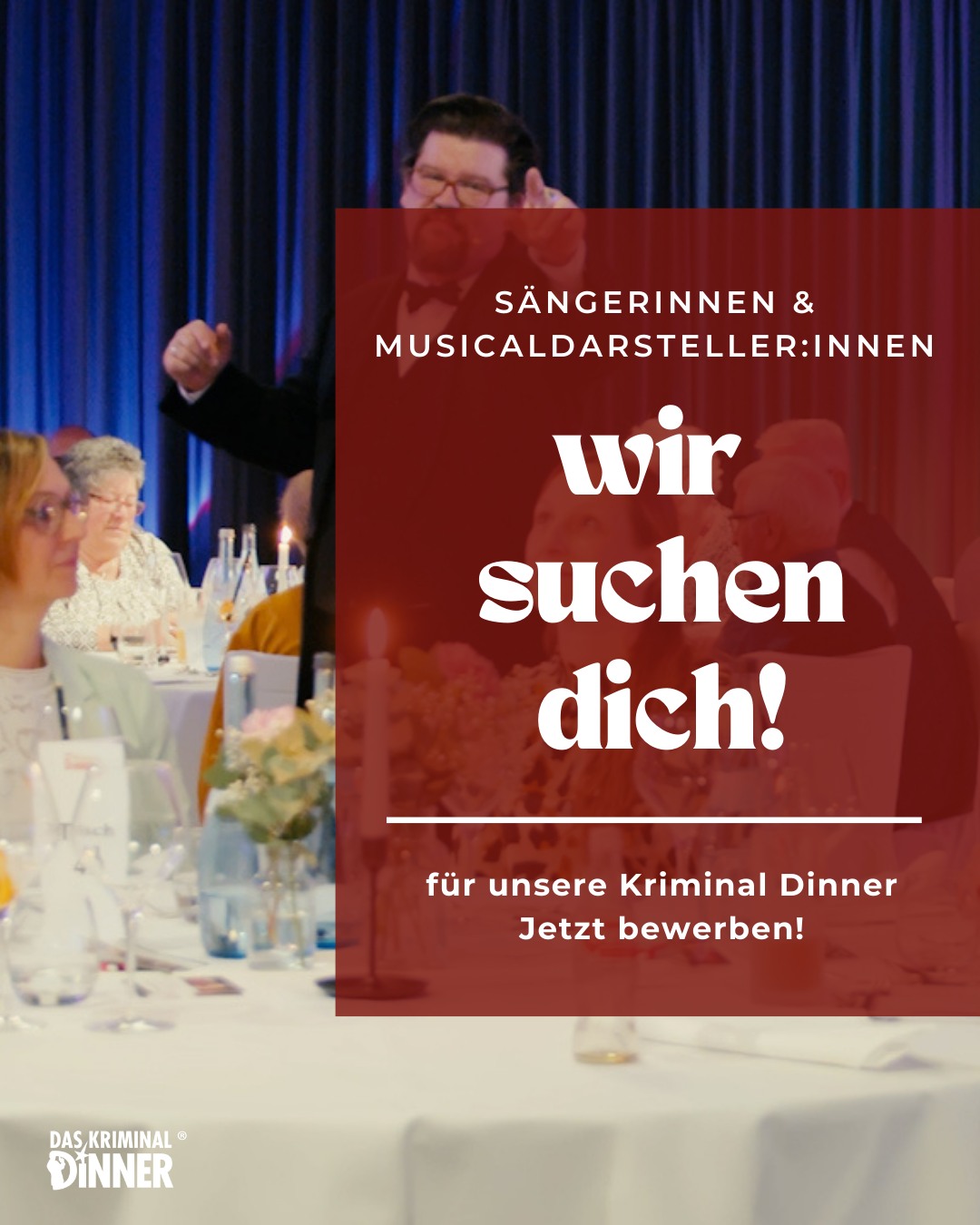 Das Kriminal Dinner - Krimidinner für Jung & Alt Facebook ad: Bühne frei für große Stimmen & echte Showmomente!