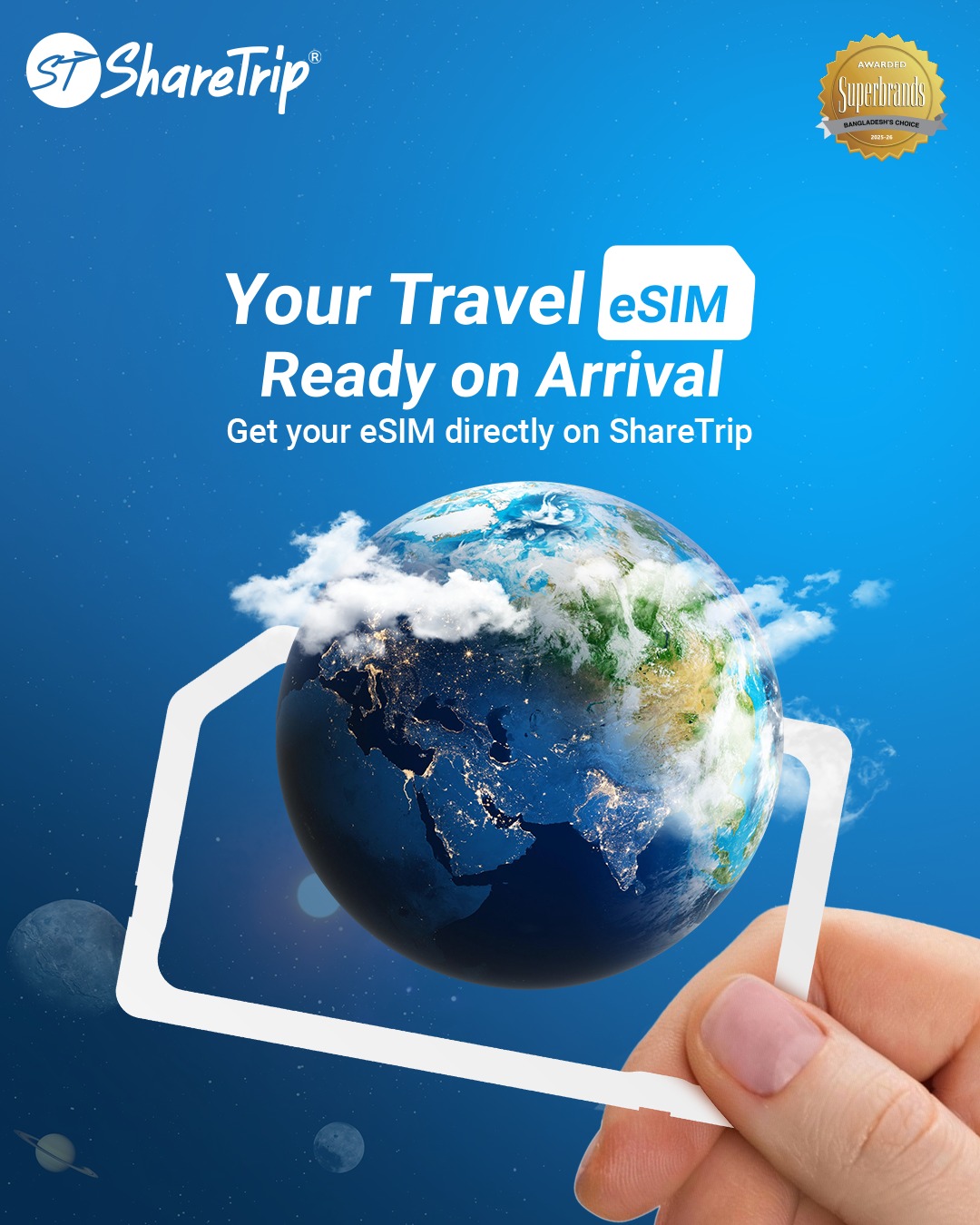 ShareTrip Facebook ad: Get Your eSIM Now