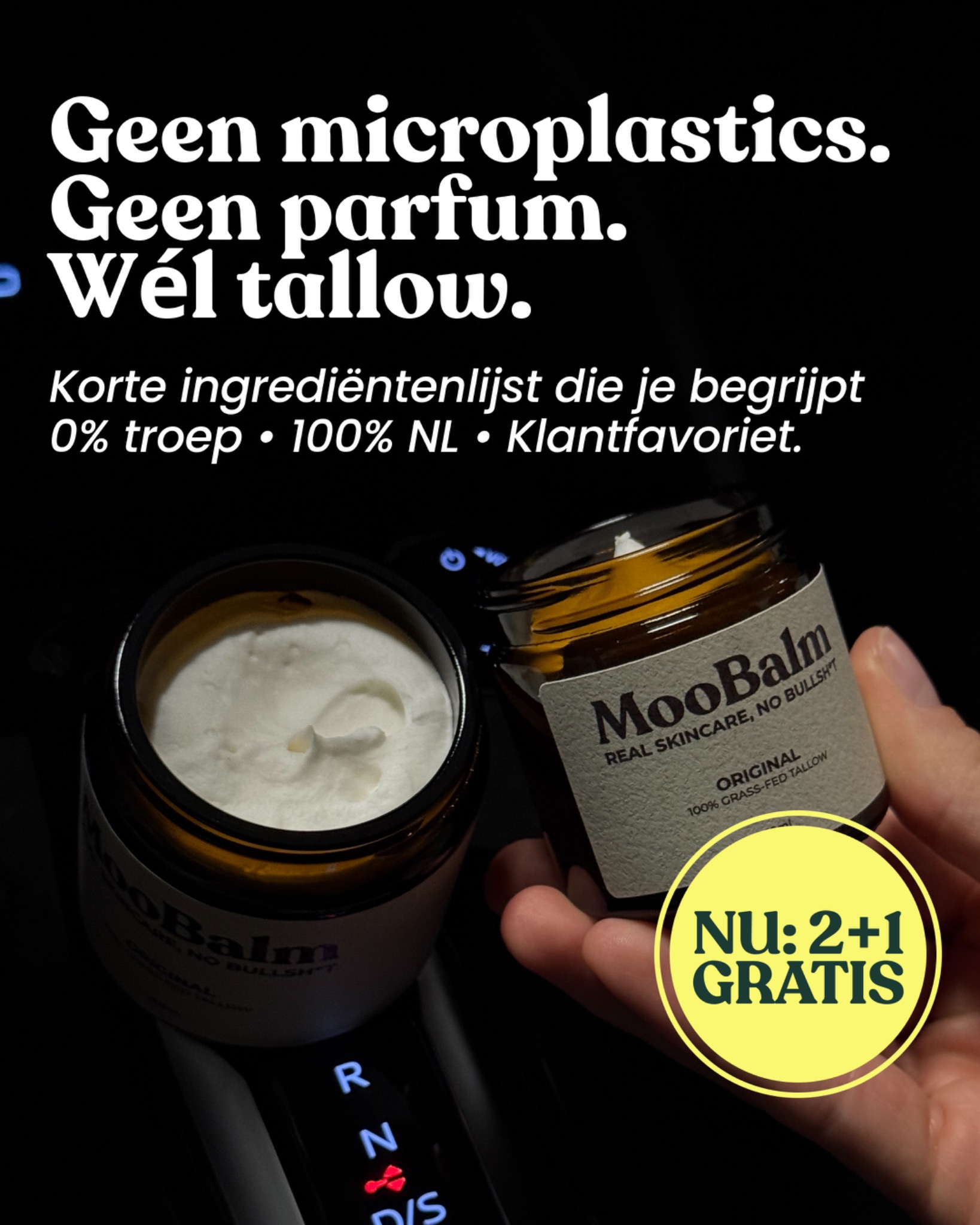 MooBalm Facebook ad: 2+1 gratis.