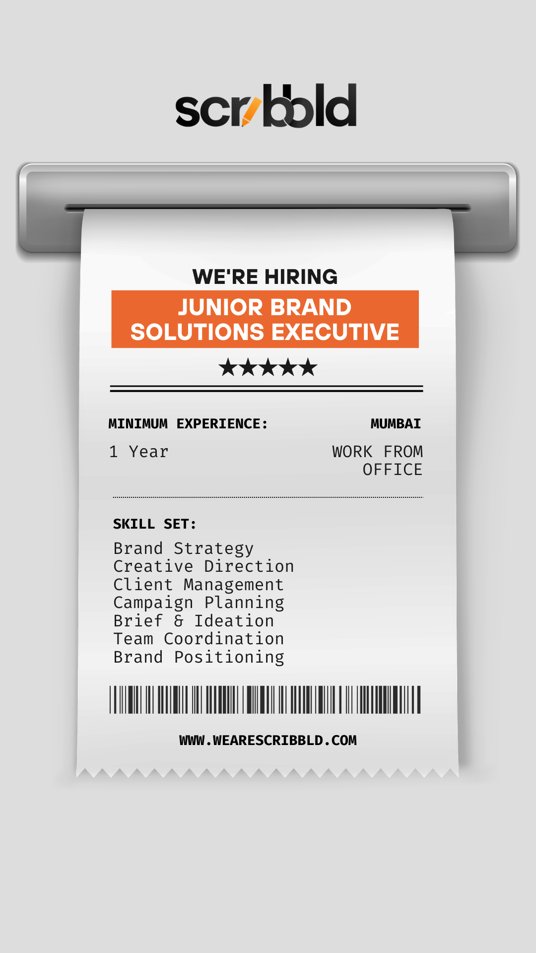 Scribbld Social Facebook ad: We are hiring Jr.