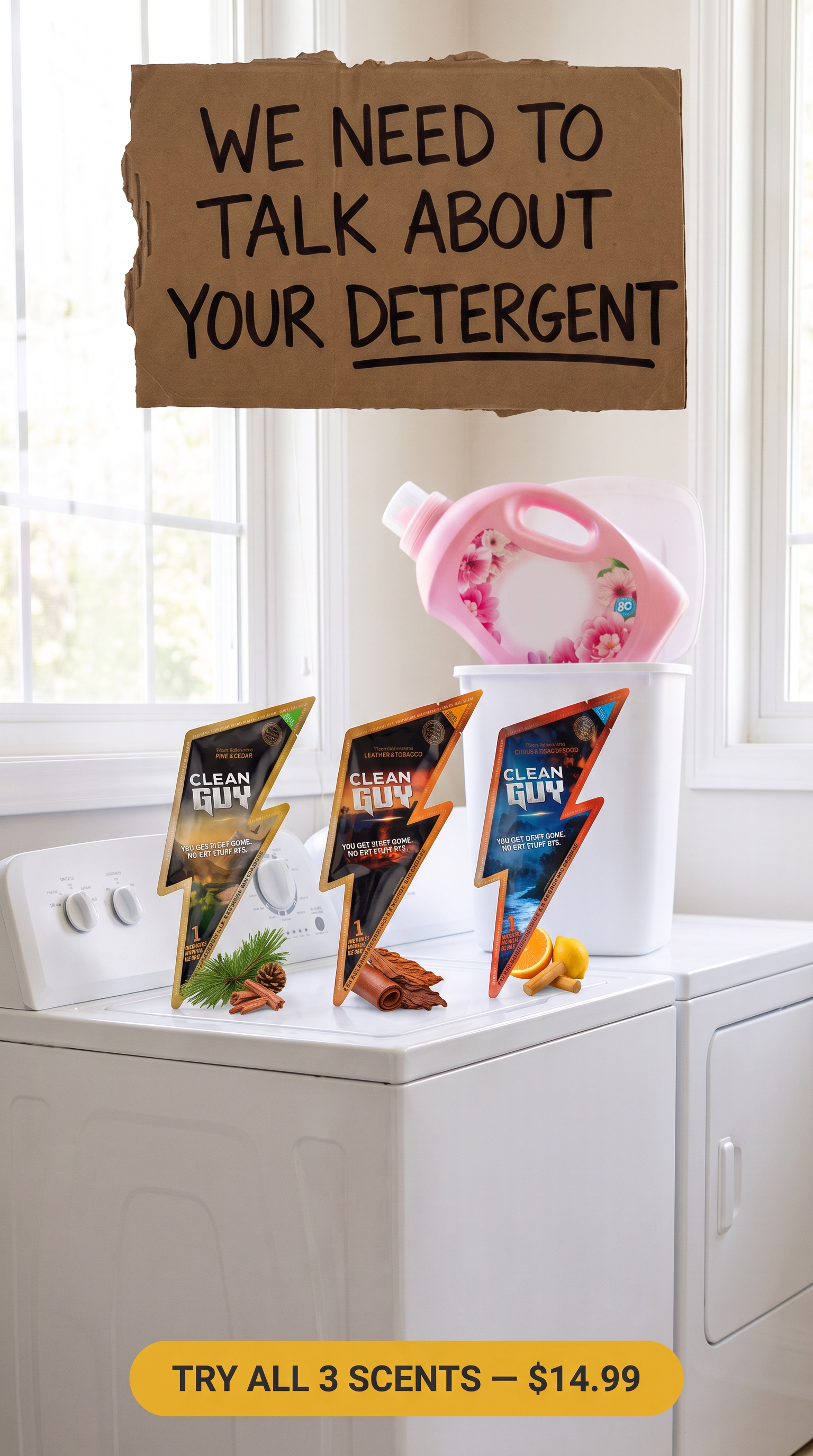 Clean Guy Facebook ad: Find Your Scent. Get $10 Back.