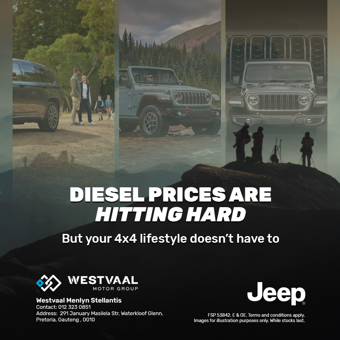 Westvaal Menlyn Stellantis Facebook ad: Diesel prices are hitting hard… but your adventure…