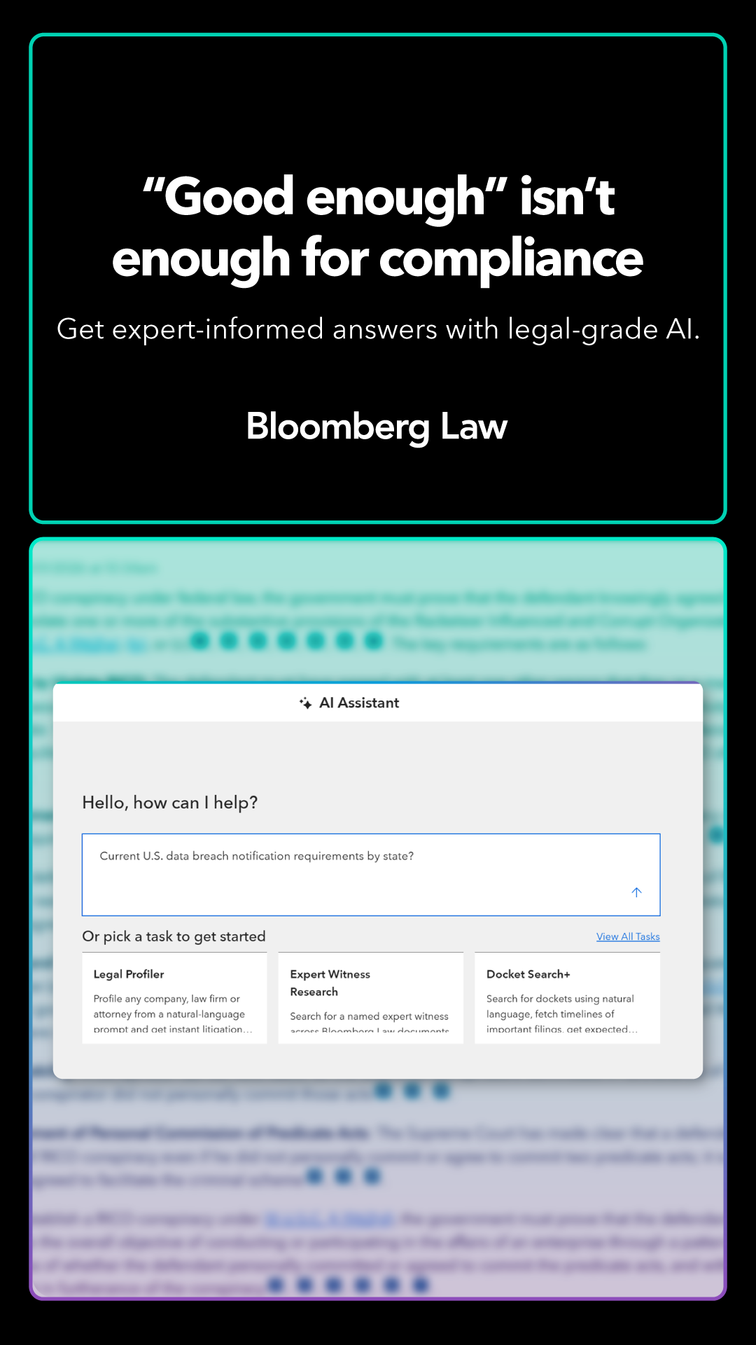 Bloomberg Law Facebook ad from May 15, 2026