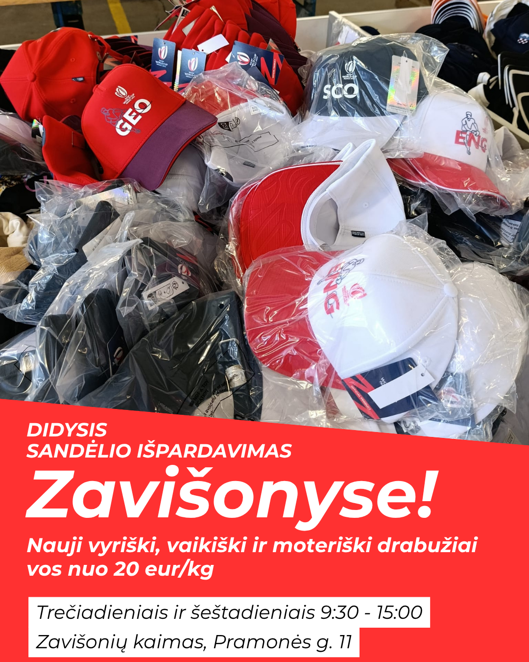 One Outlet Facebook ad: DIDYSIS SANDĖLIO IŠPRDAVIMAS