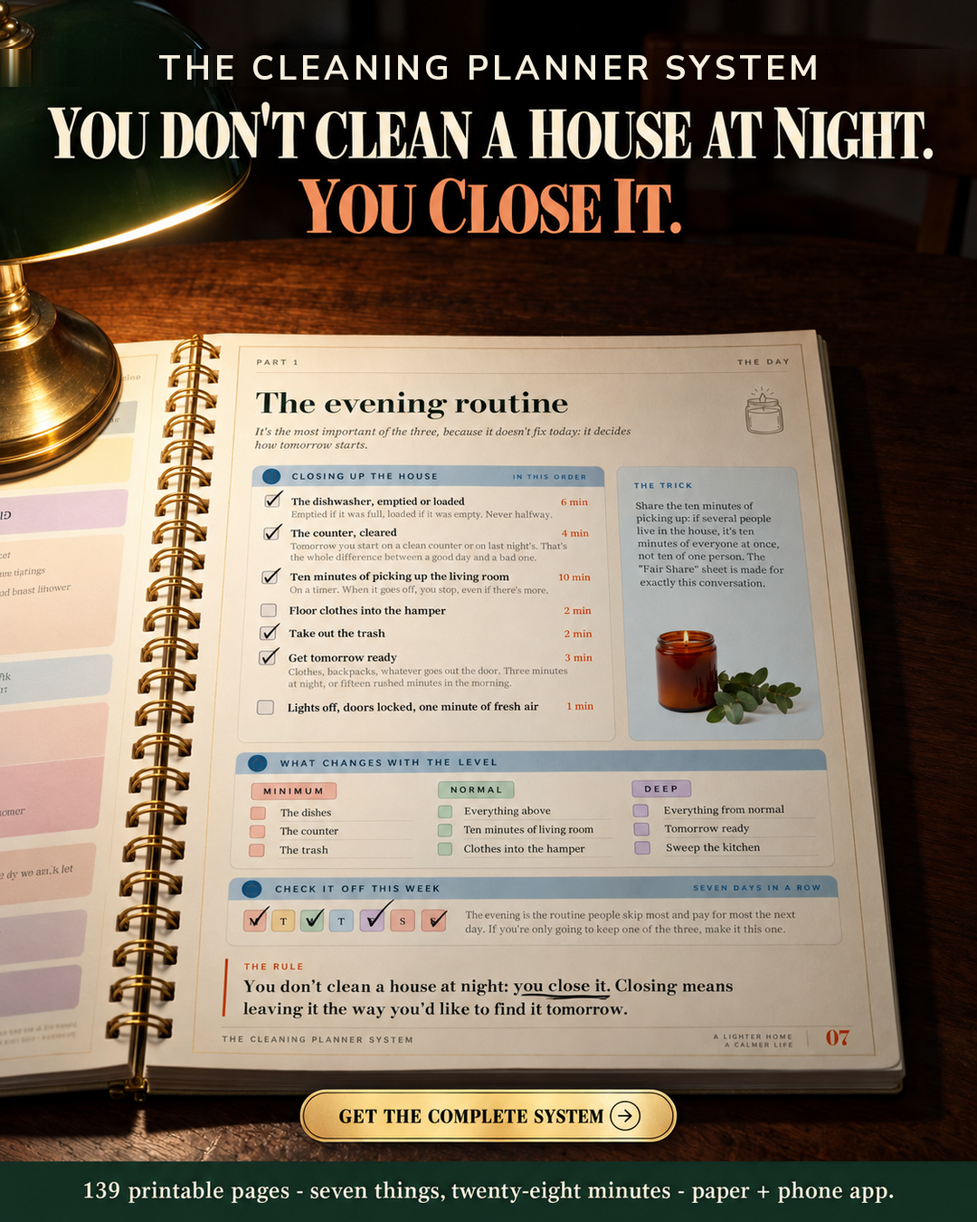 Calm Home Facebook ad: The evening decides how tomorrow starts