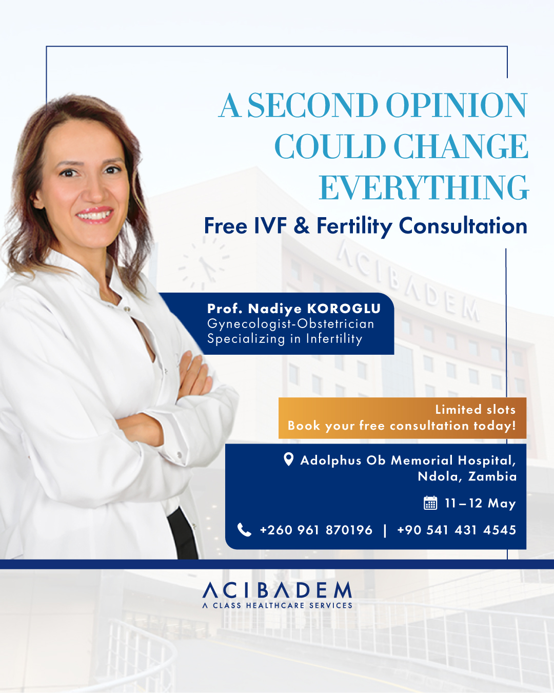 ACIBADEM Healthcare Services Facebook ad: Get a second medical opinion or a free…