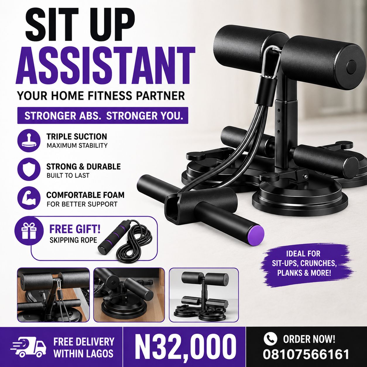 Kismet.com.ng Facebook ad: Your sit up and push up exercise kit…