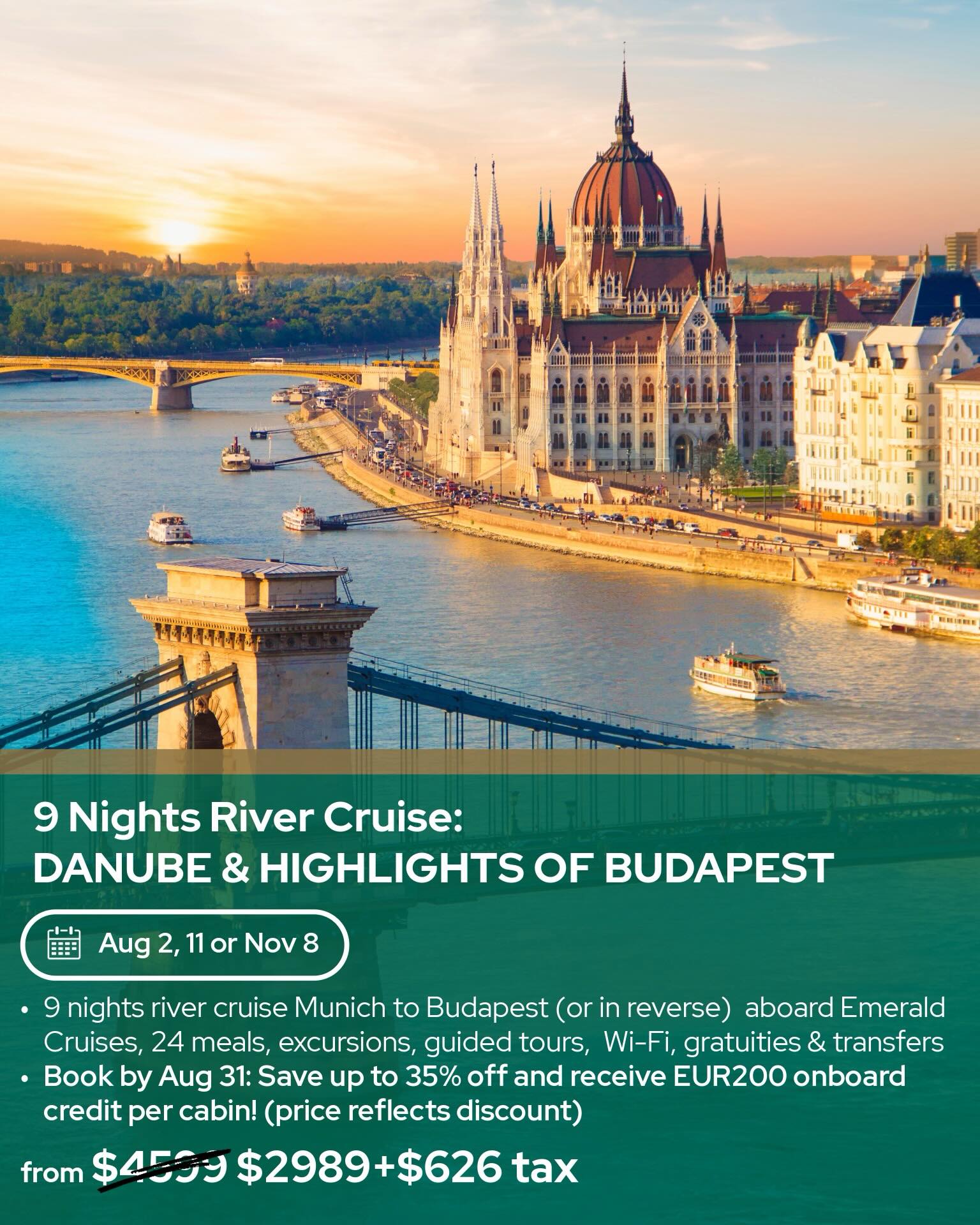 Travel Best Bets Facebook ad: 4 Emerald River Cruise deals!