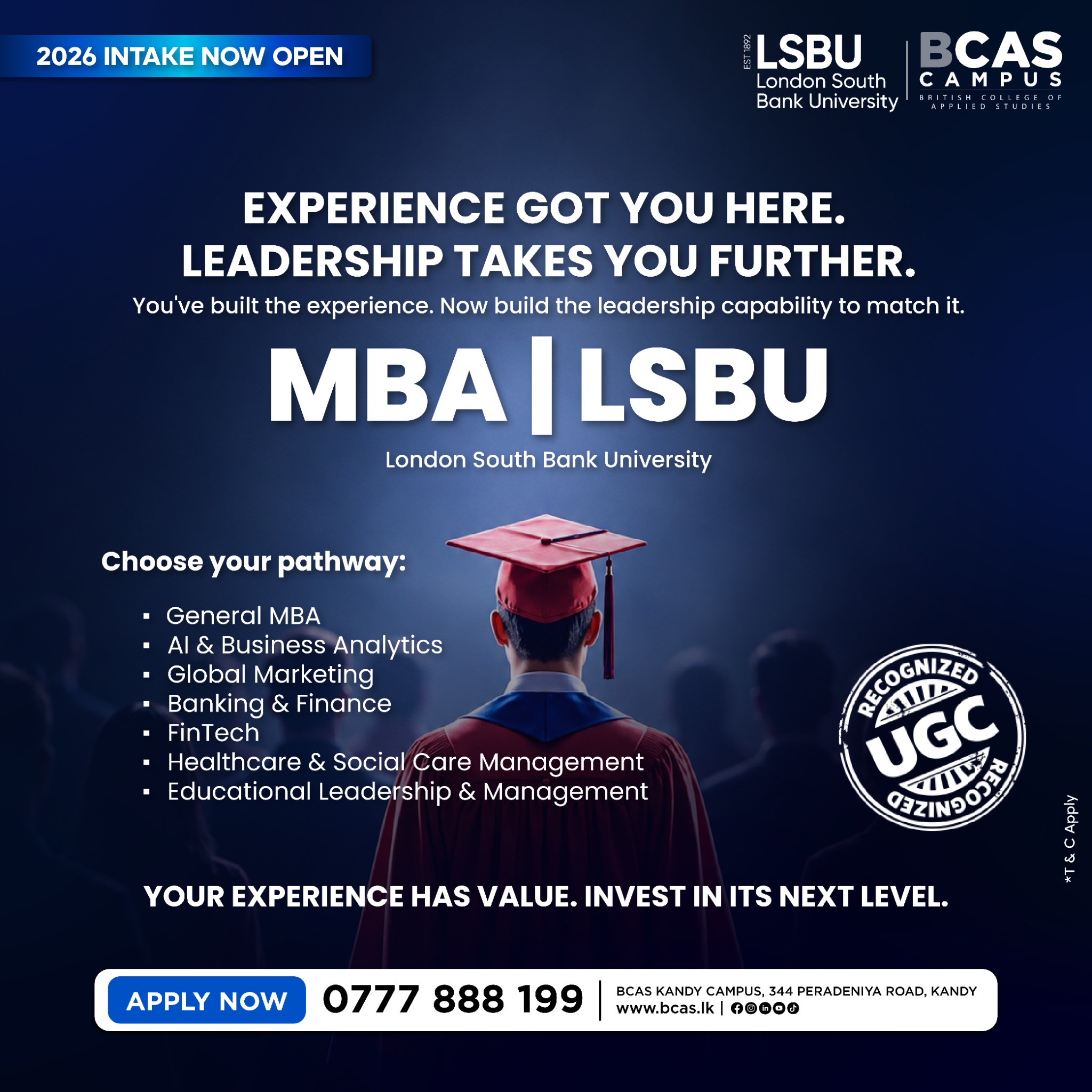 BCAS Kandy Campus Facebook ad