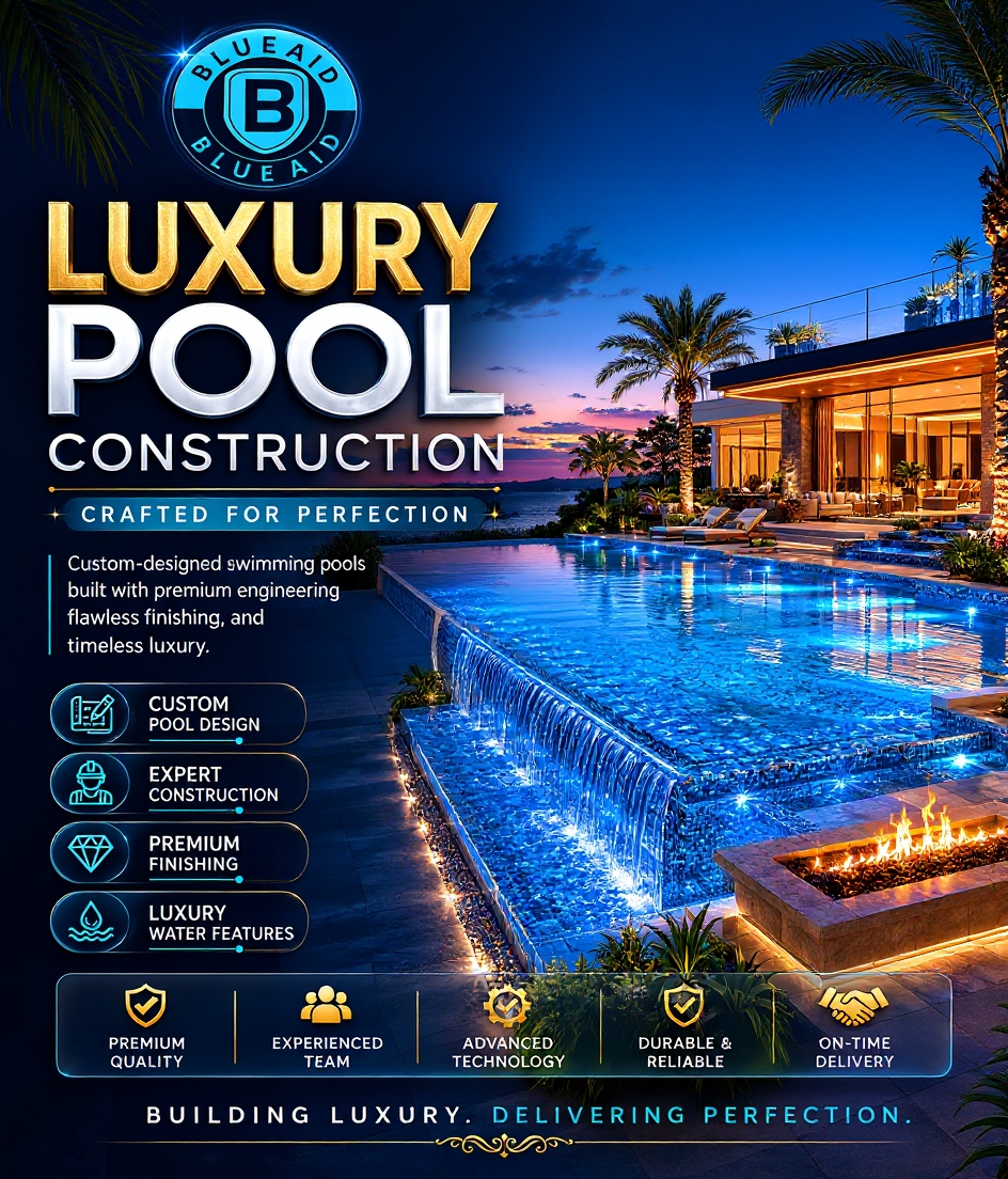 BlueAid Facebook ad: Your Backyard, Your Private Resort